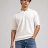 TEXTURED POLO SHIRT – Off White
