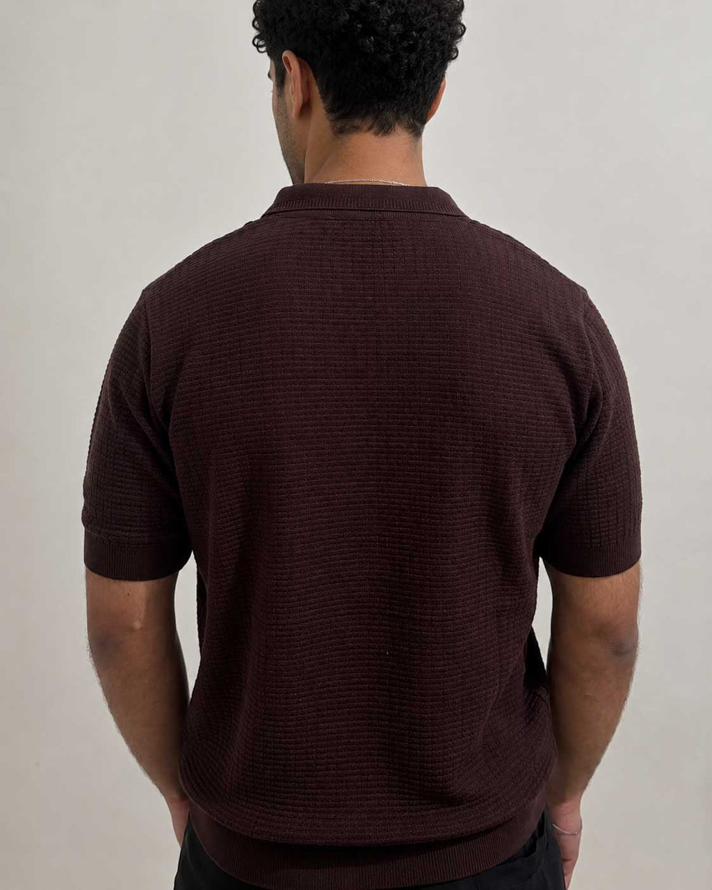 Knit Polo Shirt – Brown shirt CIZARO - Cizaro Jeans