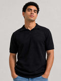 TEXTURED POLO SHIRT – Black