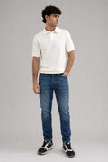 Tapered Fit Mid Blue Jeans