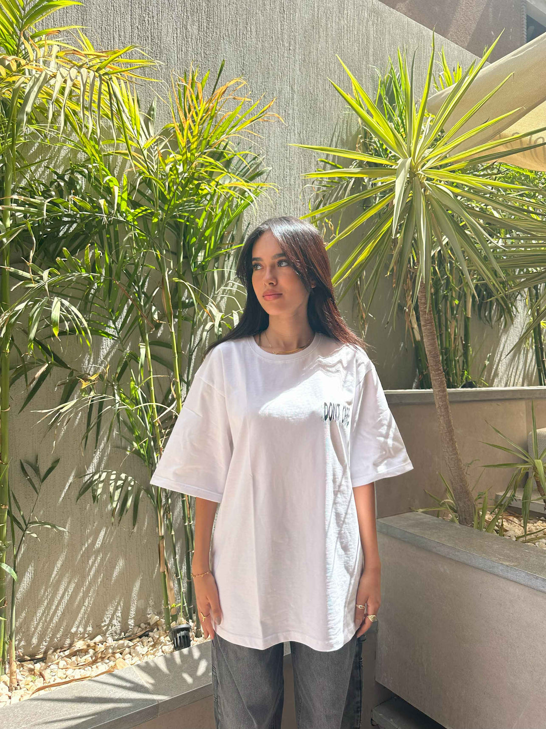 T-Shirt - White Oversized. New Line CIZARO    - Cizaro Jeans