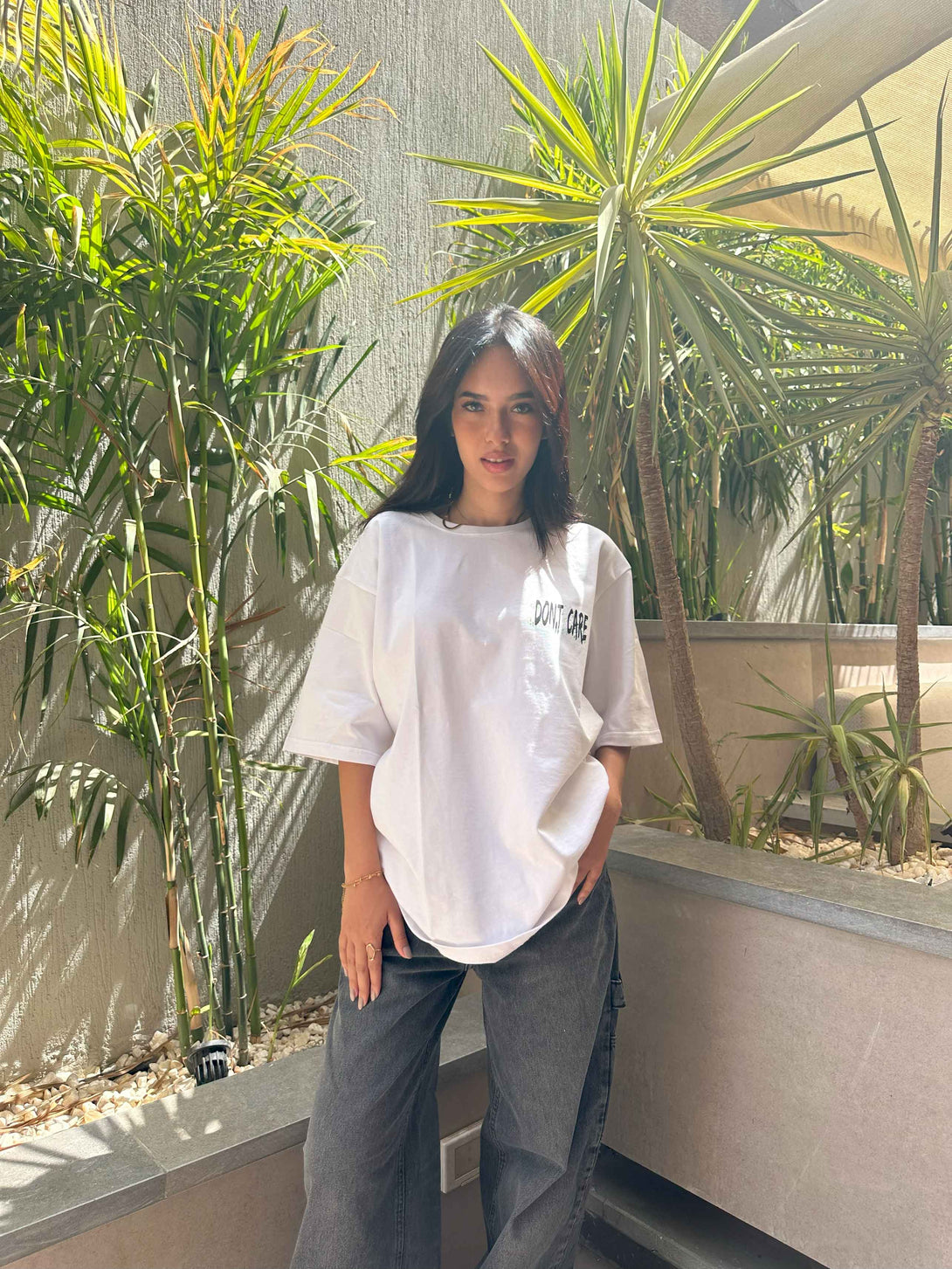 T-Shirt - White Oversized. New Line CIZARO    - Cizaro Jeans