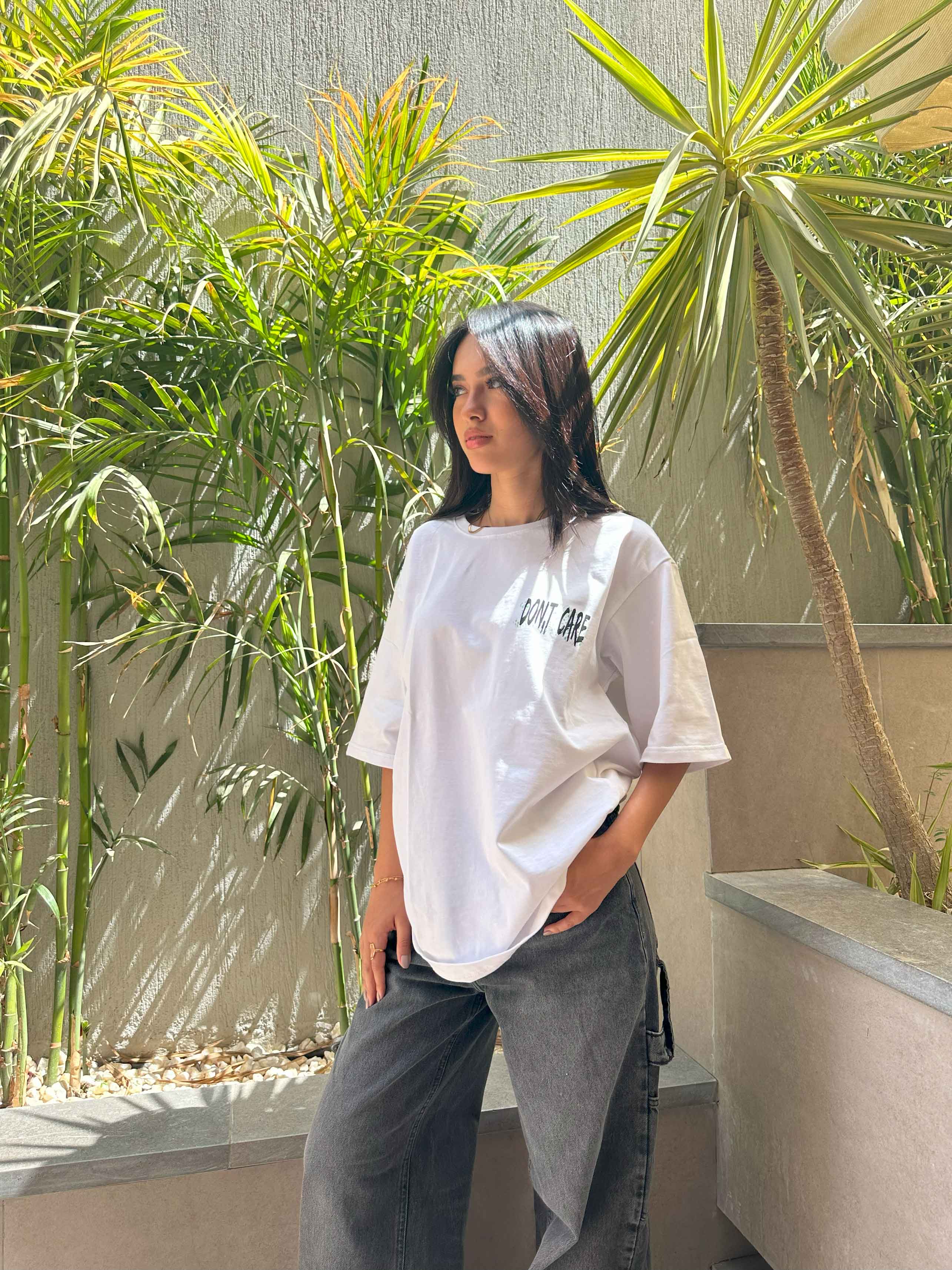 T-Shirt - White Oversized. New Line CIZARO    - Cizaro Jeans