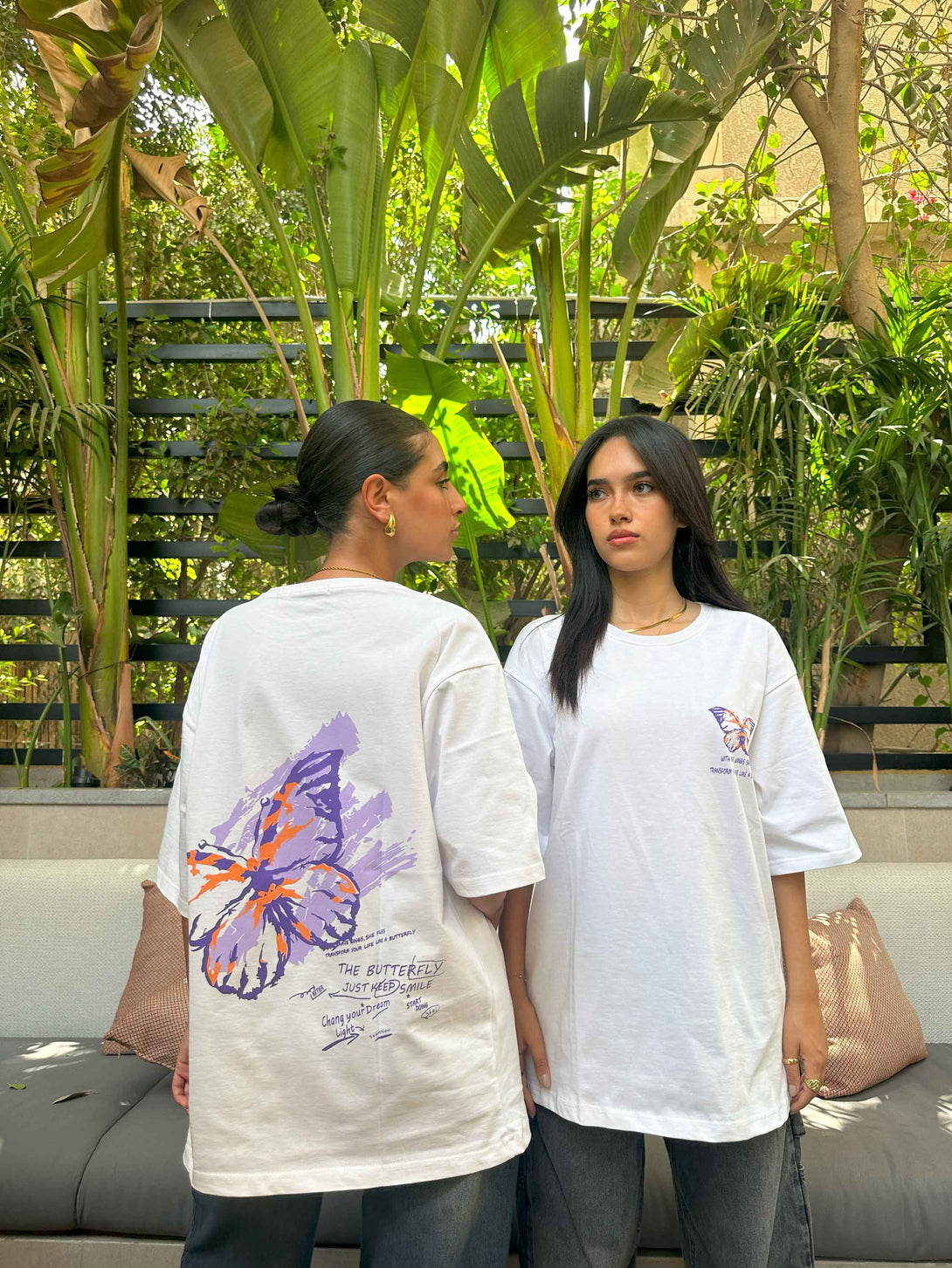 White Oversized Tee. New Line CIZARO    - Cizaro Jeans