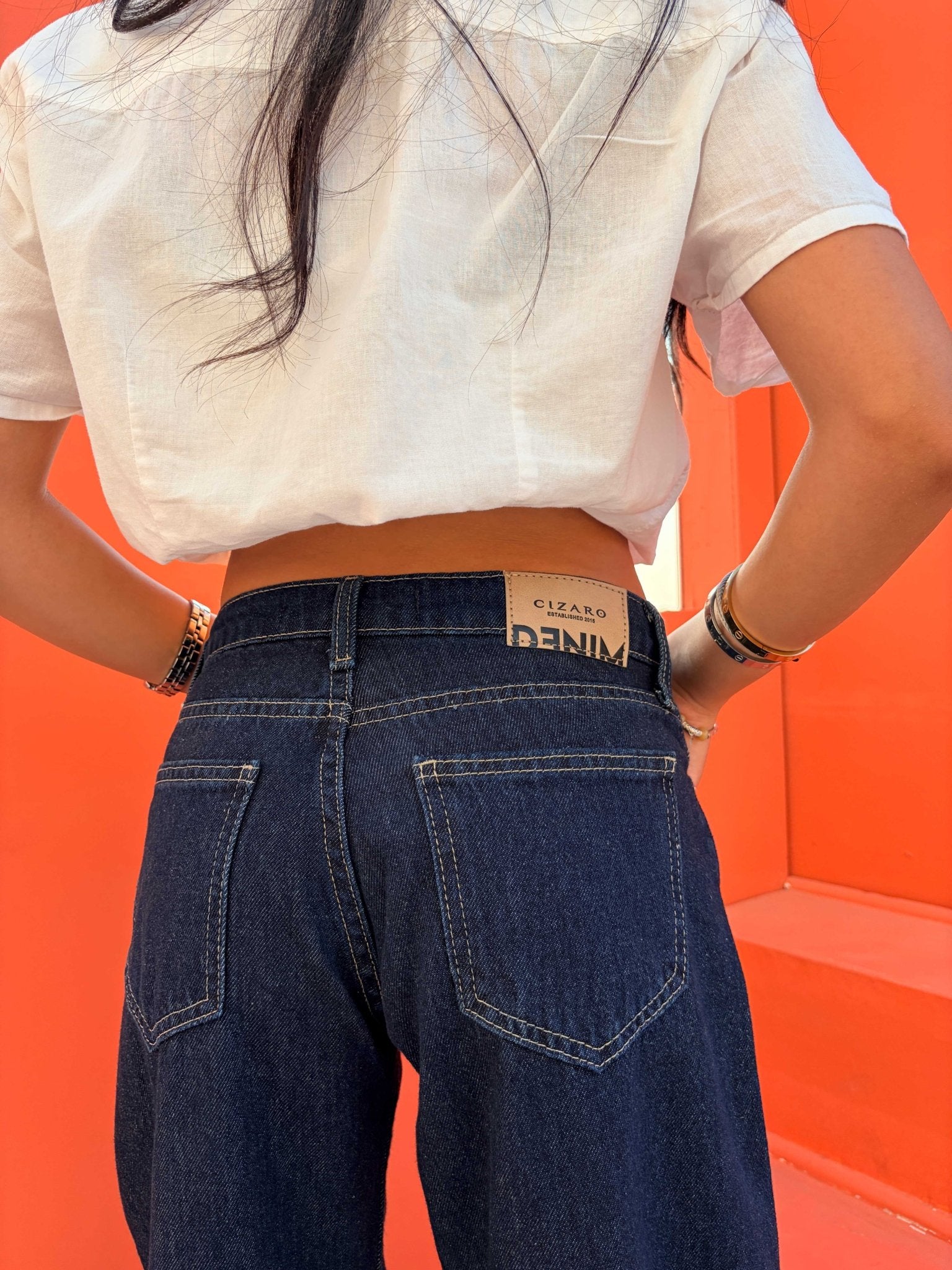 Wide Leg – Low Waist Raw Denim Jeans wide leg CIZARO - Cizaro Jeans