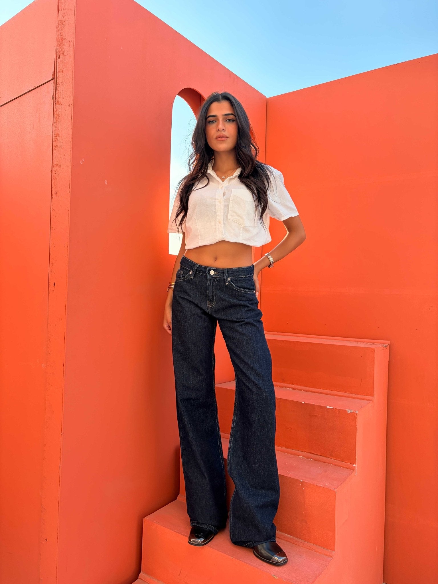 Wide Leg – Low Waist Raw Denim Jeans wide leg CIZARO - Cizaro Jeans