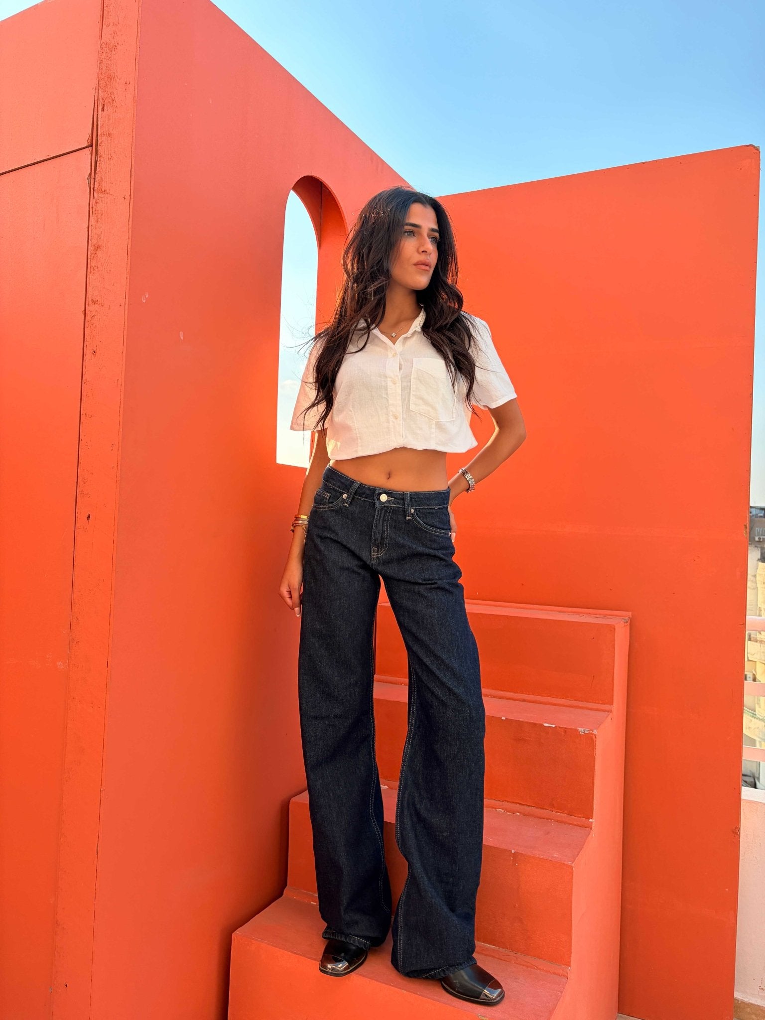 Wide Leg – Low Waist Raw Denim Jeans wide leg CIZARO - Cizaro Jeans