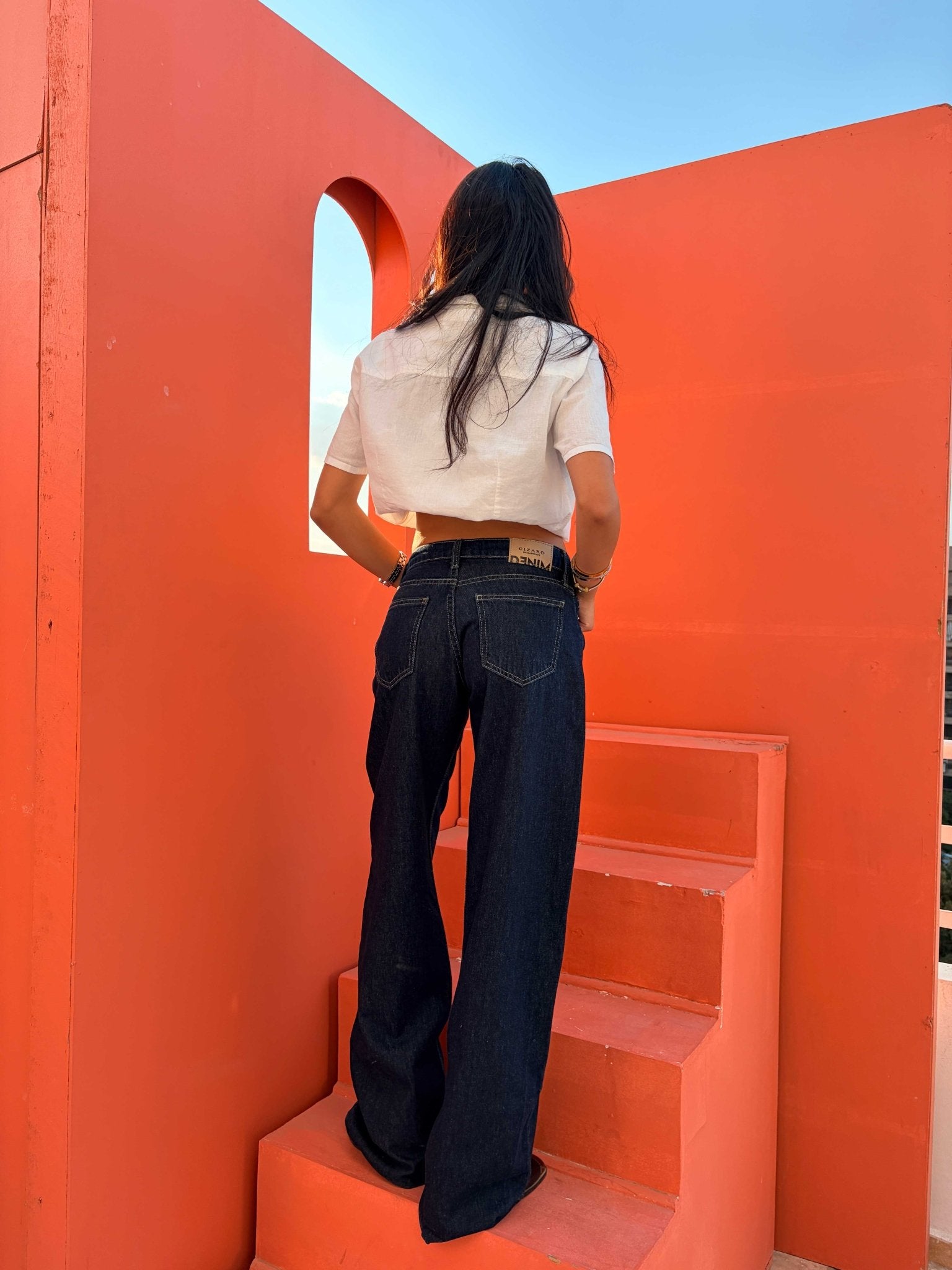 Wide Leg – Low Waist Raw Denim Jeans wide leg CIZARO - Cizaro Jeans