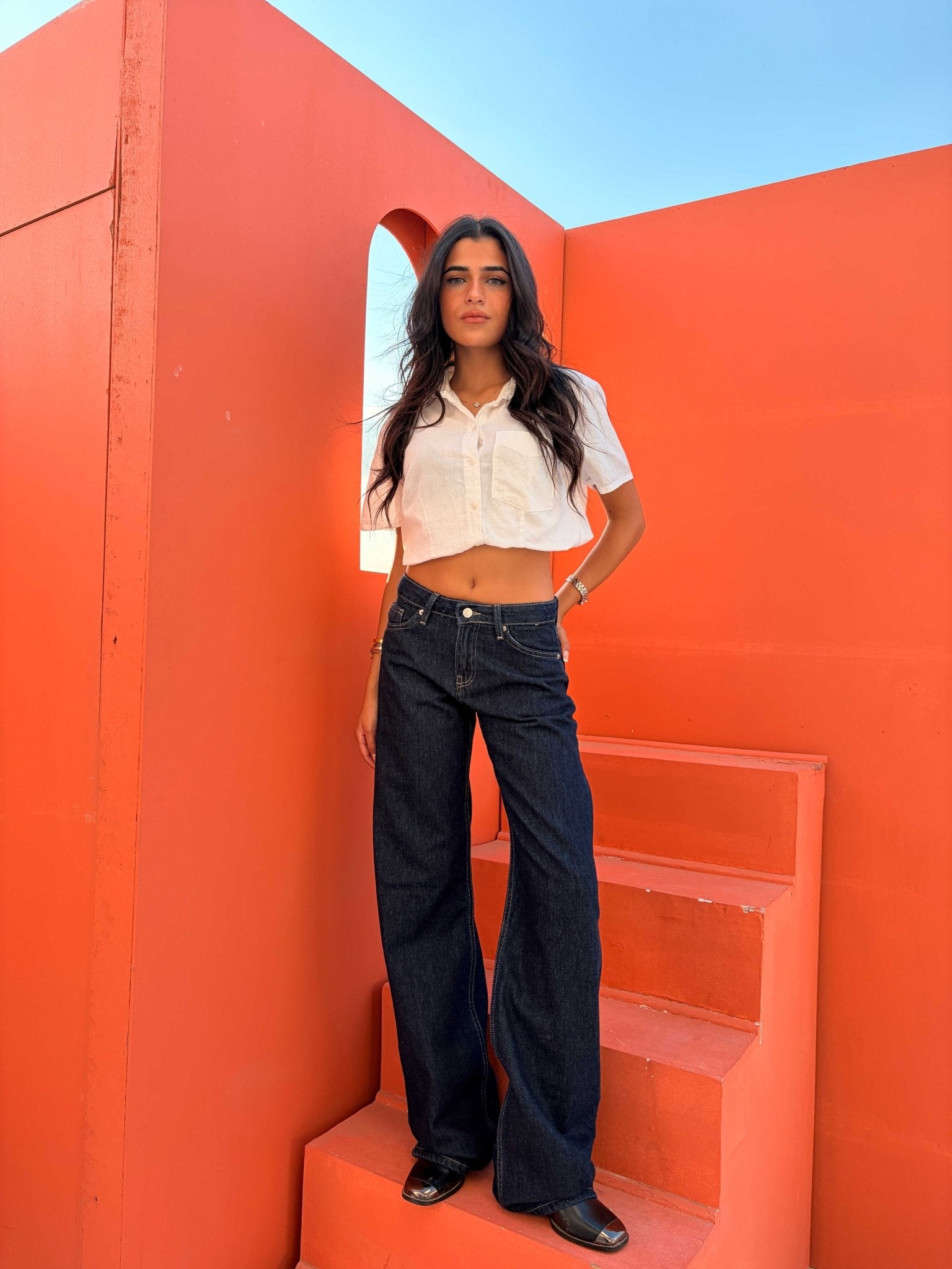 Wide Leg – Low Waist Raw Denim Jeans wide leg CIZARO - Cizaro Jeans