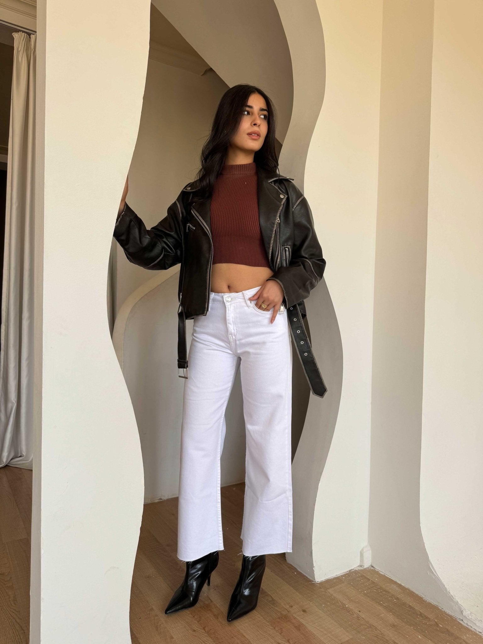 Cropped Wide Leg – Mid Rise White Jeans wide leg CIZARO - Cizaro Jeans