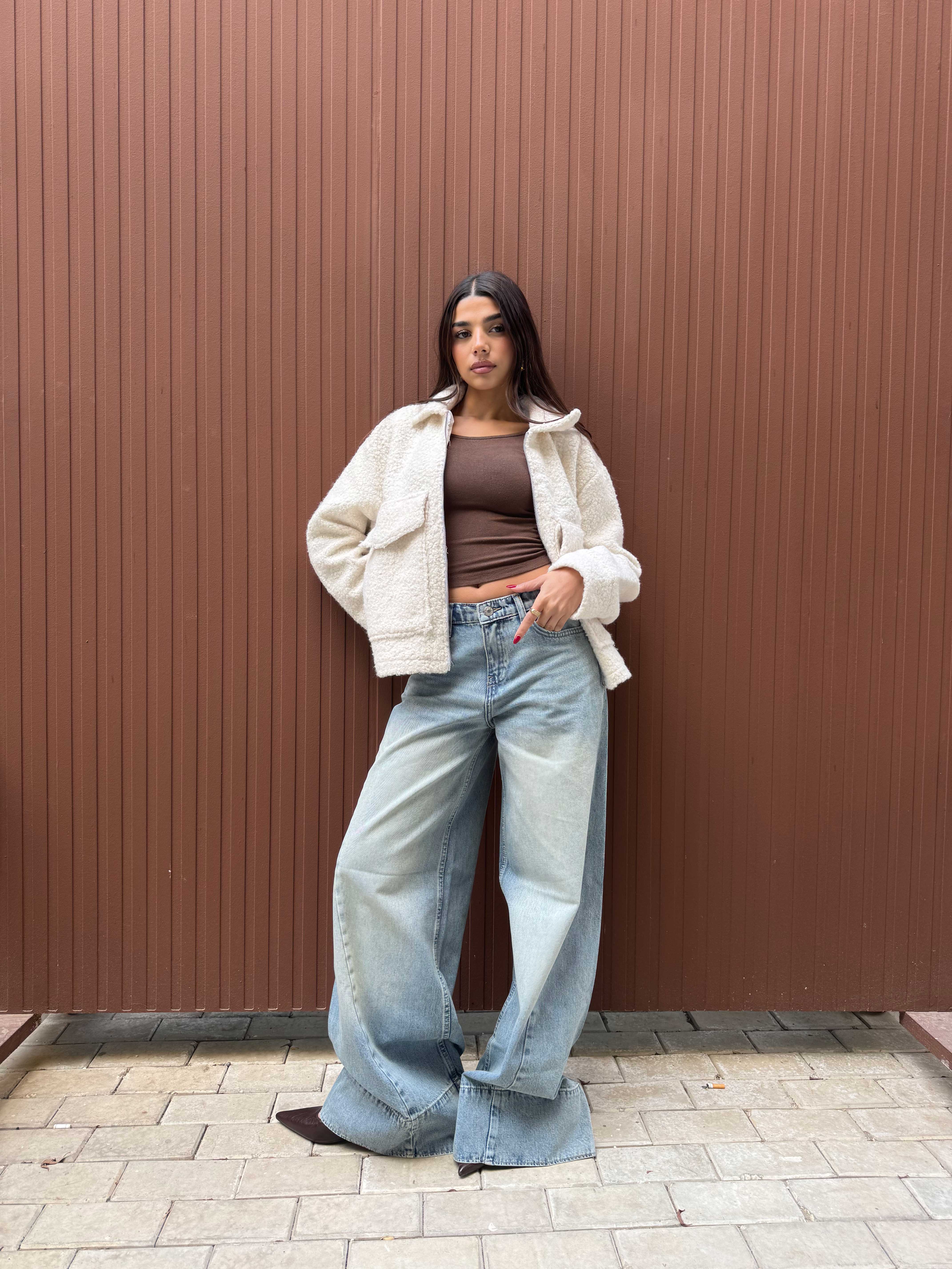 Extreme Wide Leg – Mid-Rise Light Vintage Blue Jeans Wide leg - Extreme wide leg CIZARO - Cizaro Jeans