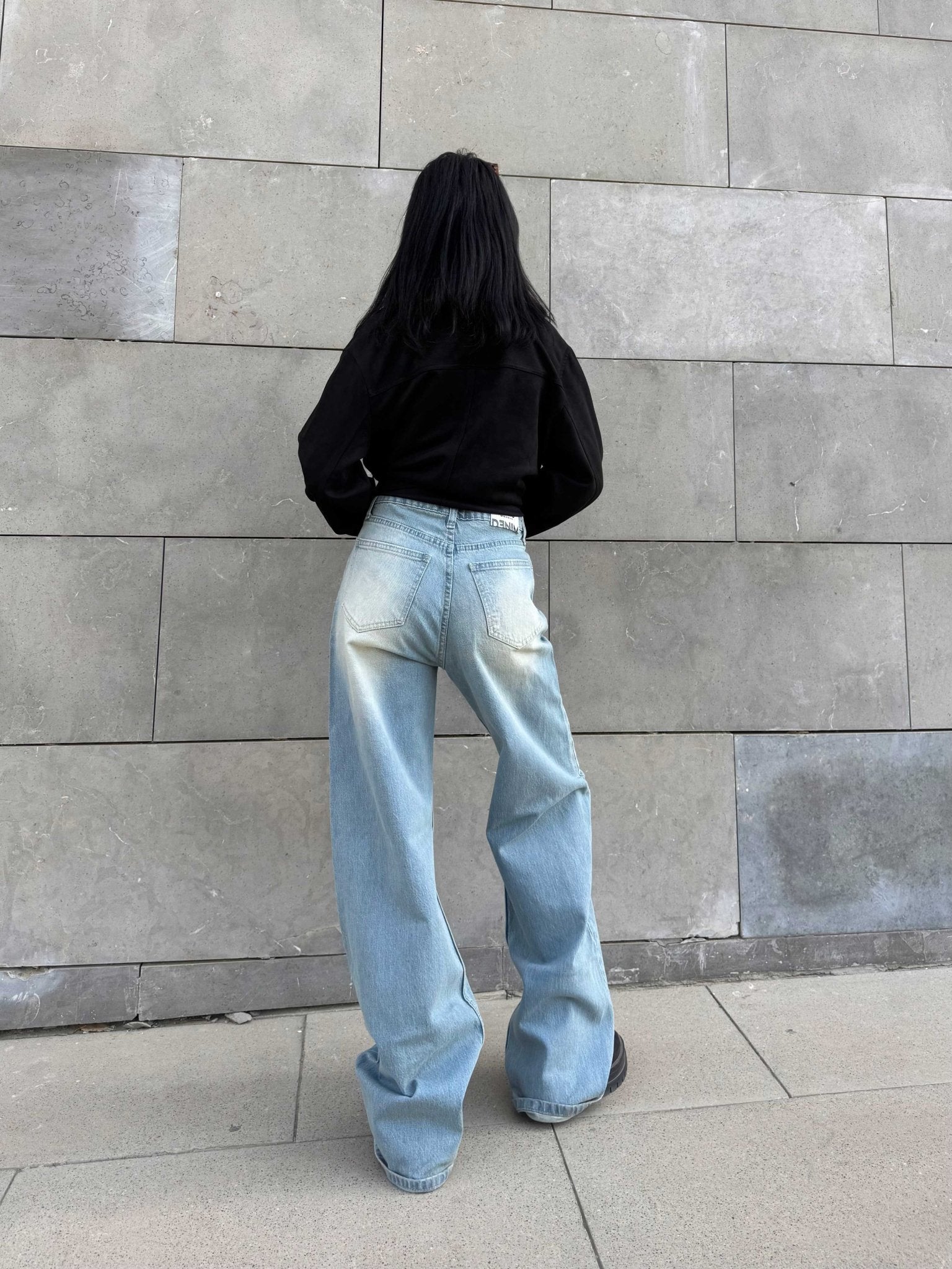 Ultra Comfort | Wide Leg – High-Waist Faded Light Vintage Blue Jeans wide leg CIZARO - Cizaro Jeans