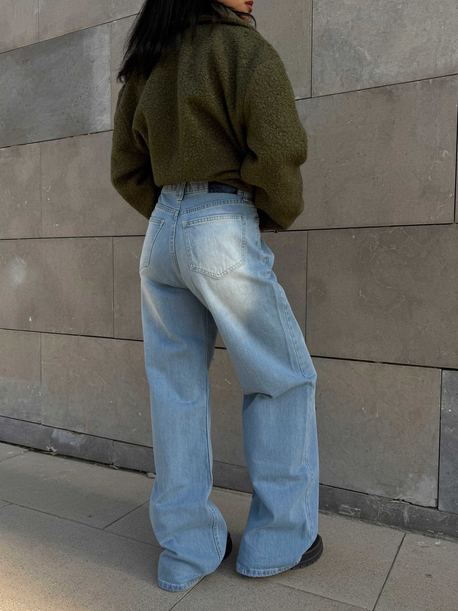 Ultra Comfort | Wide Leg – High Waist Light Acid Blue Jeans wide leg CIZARO - Cizaro Jeans