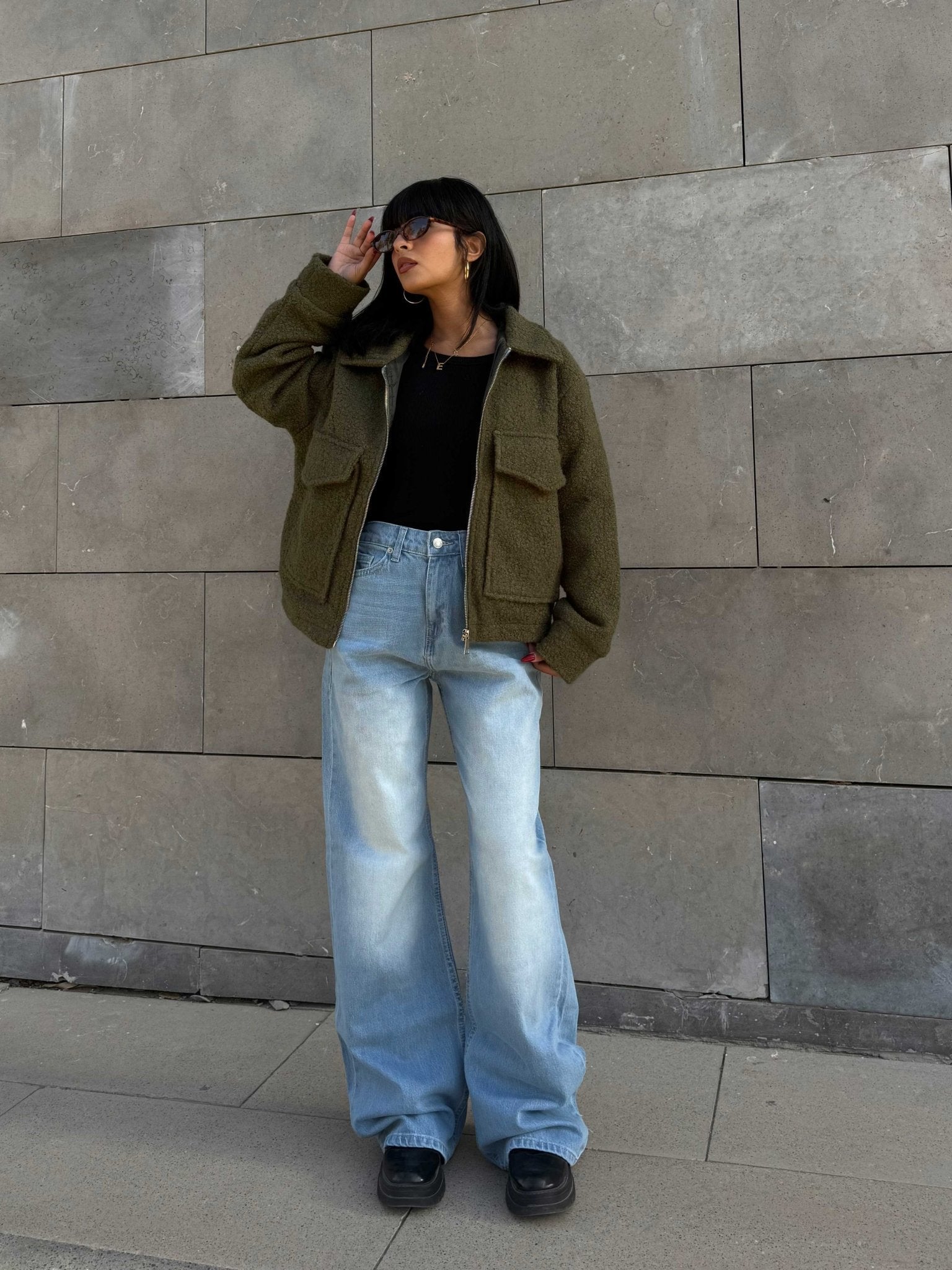 Ultra Comfort | Wide Leg – High Waist Light Acid Blue Jeans wide leg CIZARO - Cizaro Jeans