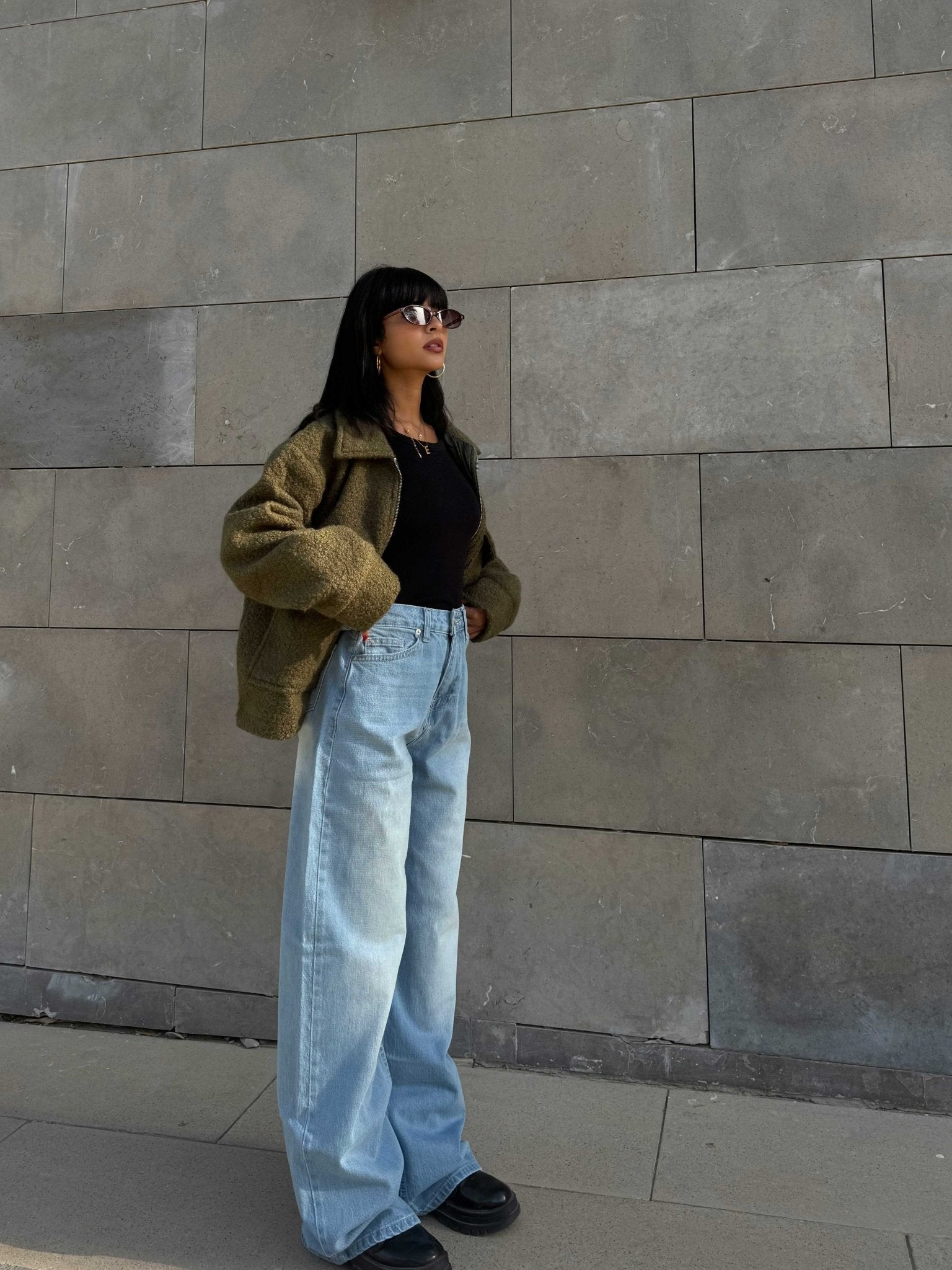 Ultra Comfort | Wide Leg – High Waist Light Acid Blue Jeans wide leg CIZARO - Cizaro Jeans