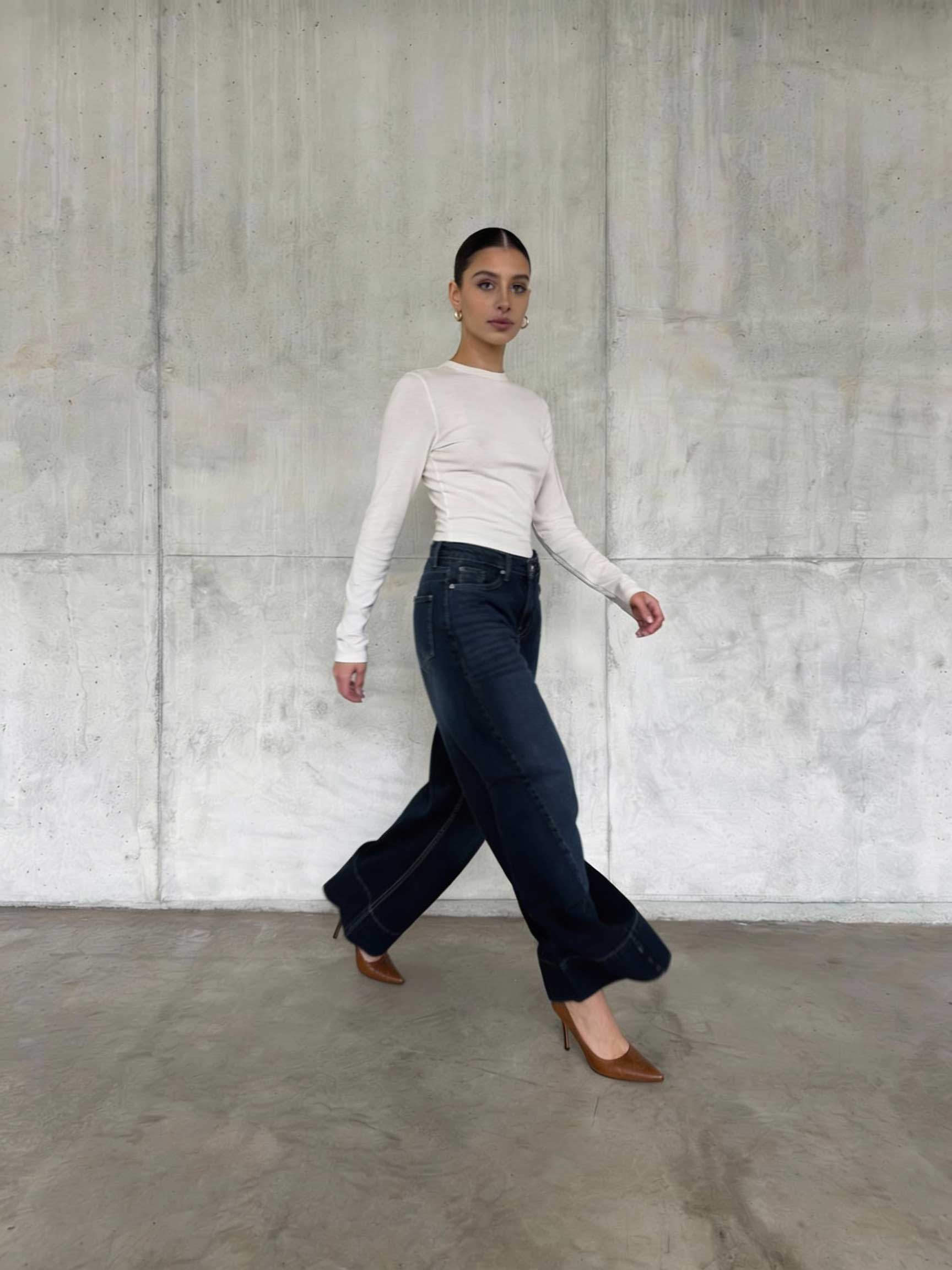Extreme Wide-Leg – High-Waist Deep Ocean Blue Jeans Wide-Leg CIZARO - Cizaro Jeans