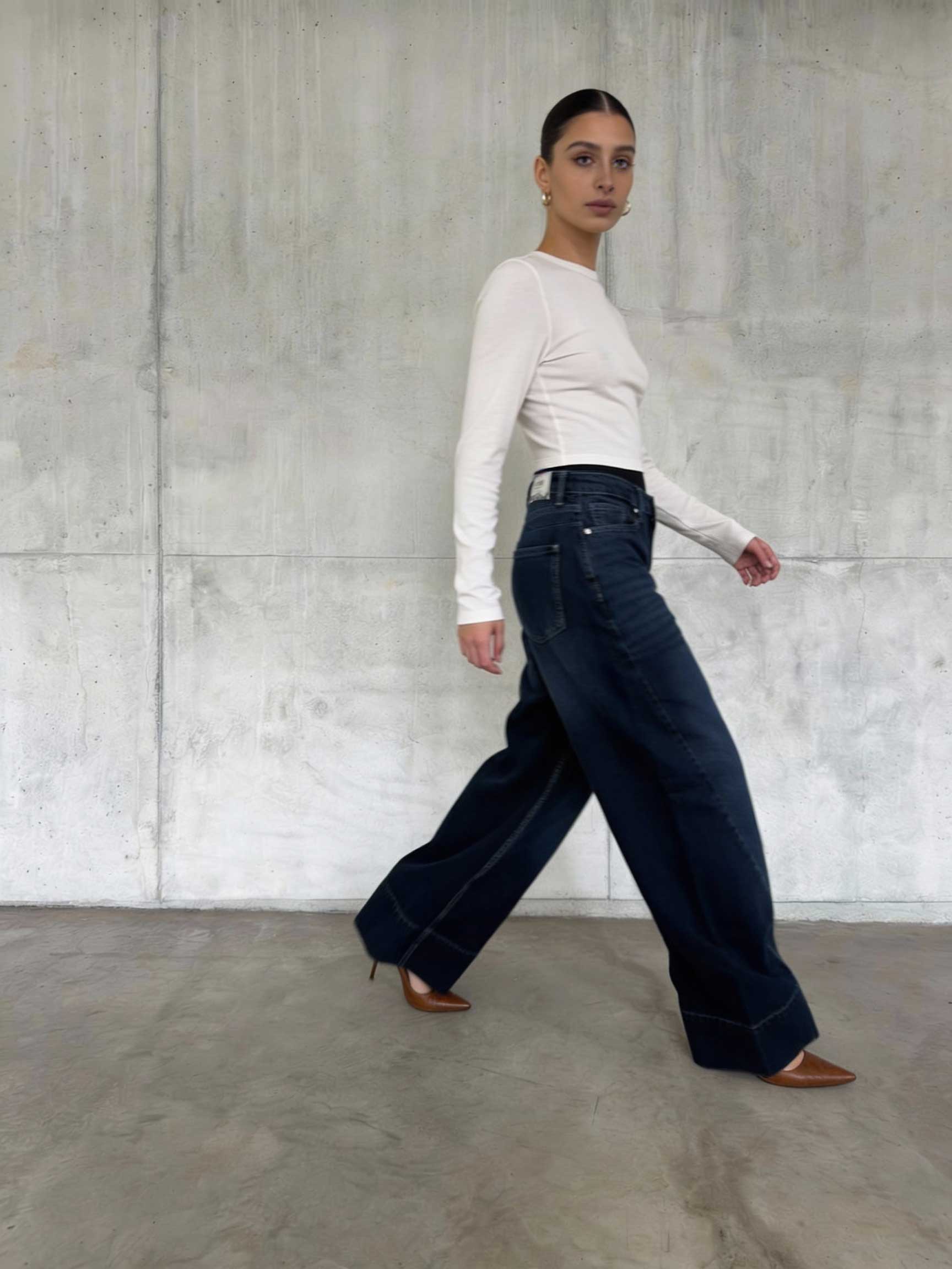 Extreme Wide-Leg – High-Waist Deep Ocean Blue Jeans Wide-Leg CIZARO - Cizaro Jeans