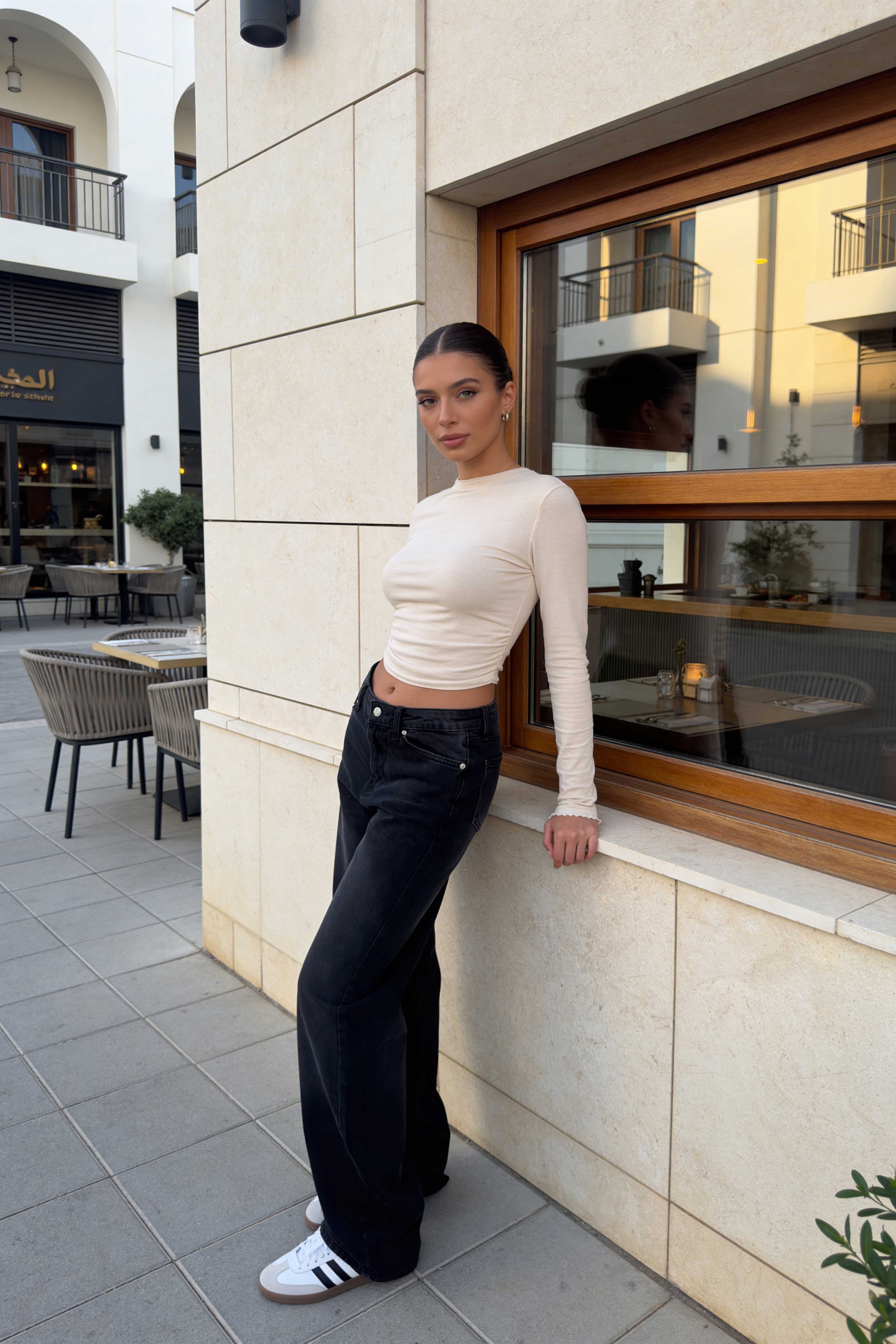 Wide-Leg - Mid-Waist Charcoal Black Jeans Wide-Leg CIZARO - Cizaro Jeans