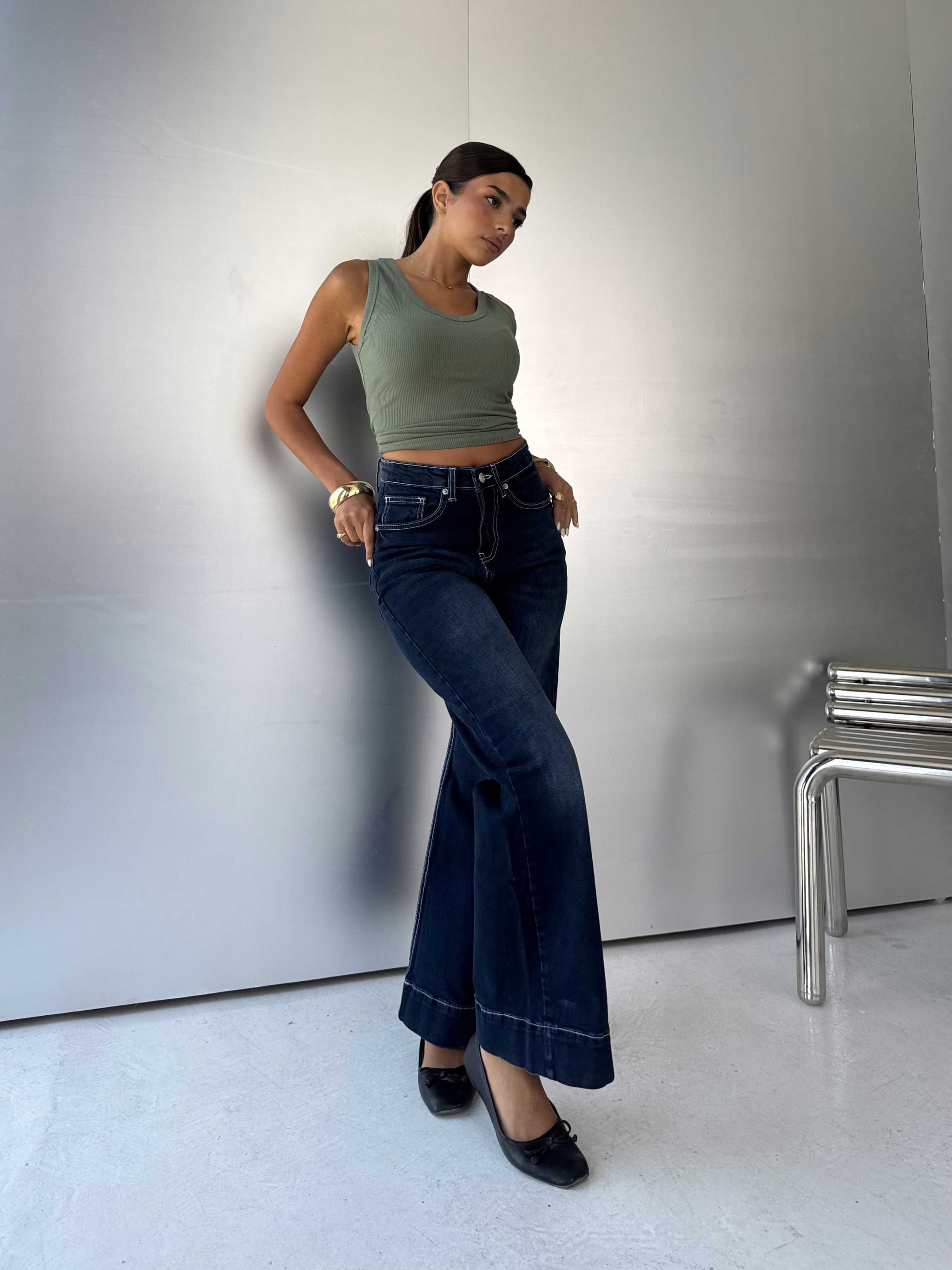 Wide-Leg High-Waist Deep Indigo Jeans Wide-leg CIZARO - Cizaro Jeans