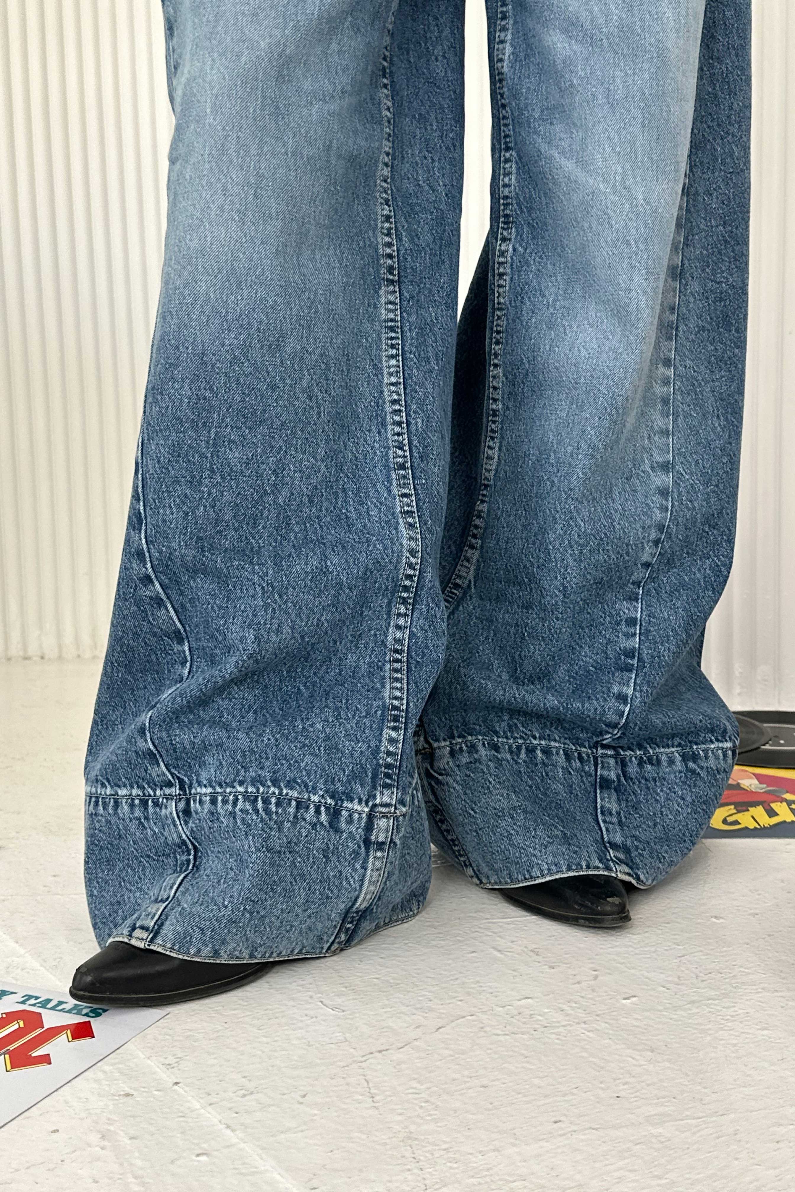 Extreme Wide-Leg - High-Waist Marine Blue Jeans