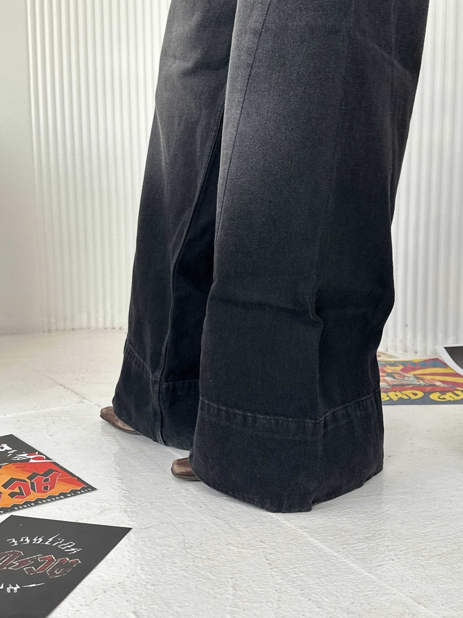 Extreme Wide-Leg - High-Waist Washed Charcoal Jeans wide leg CIZARO - Cizaro Jeans