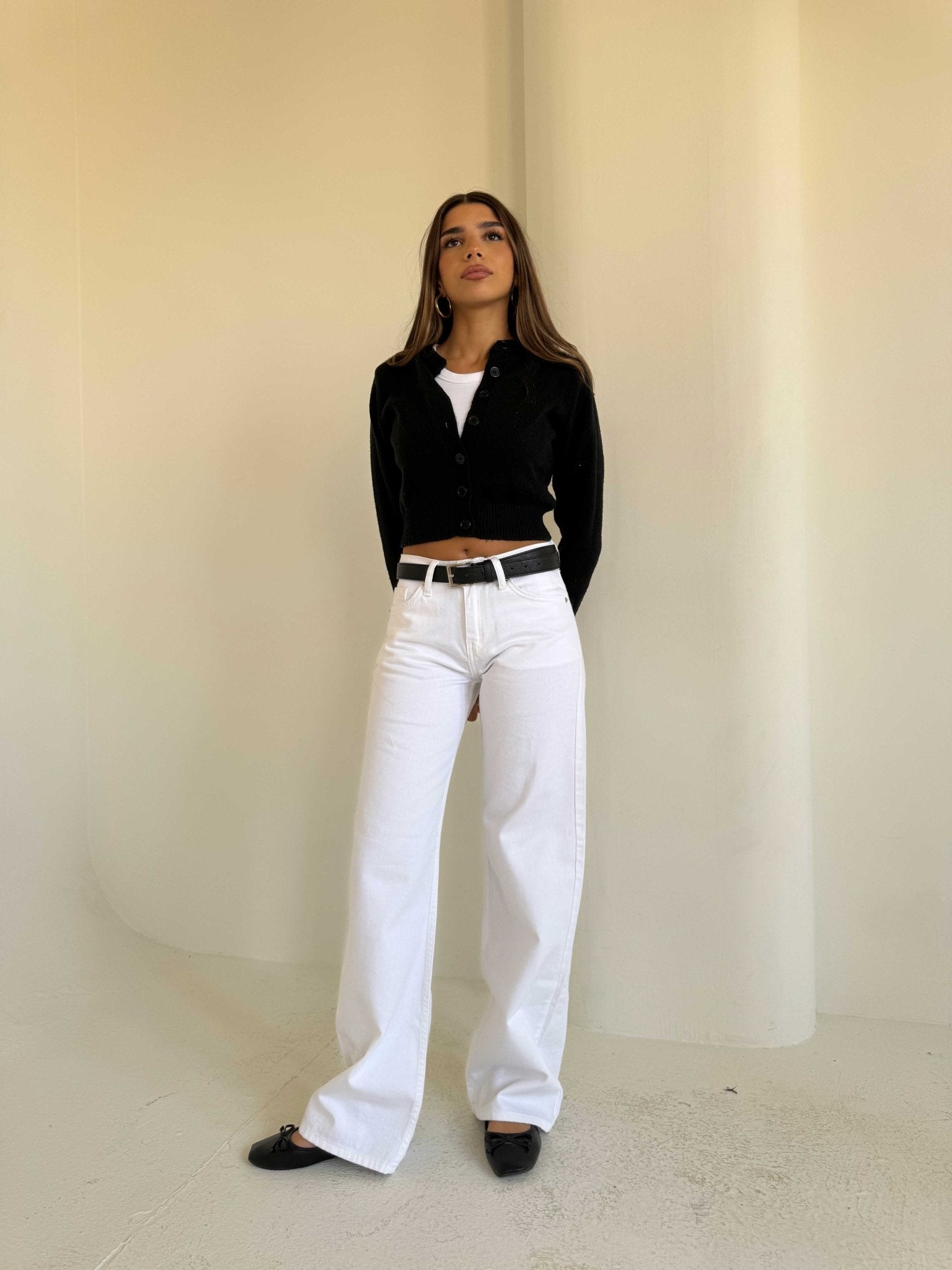 Wide Leg – Low Waist White Jeans wide leg CIZARO - Cizaro Jeans