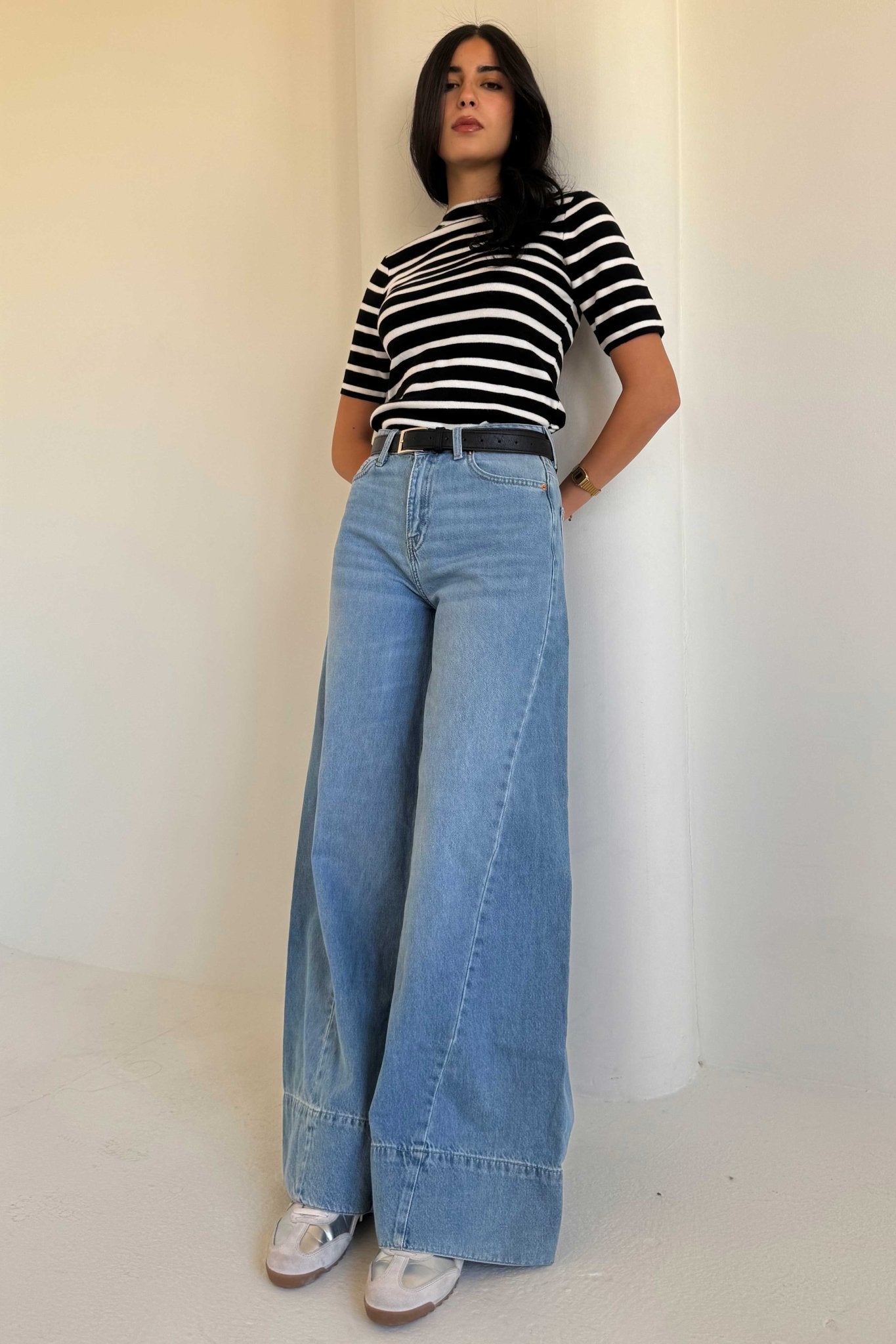 Extreme Wide Leg – High Waist Bright Blue Jeans Extreme Wide Leg CIZARO - Cizaro Jeans