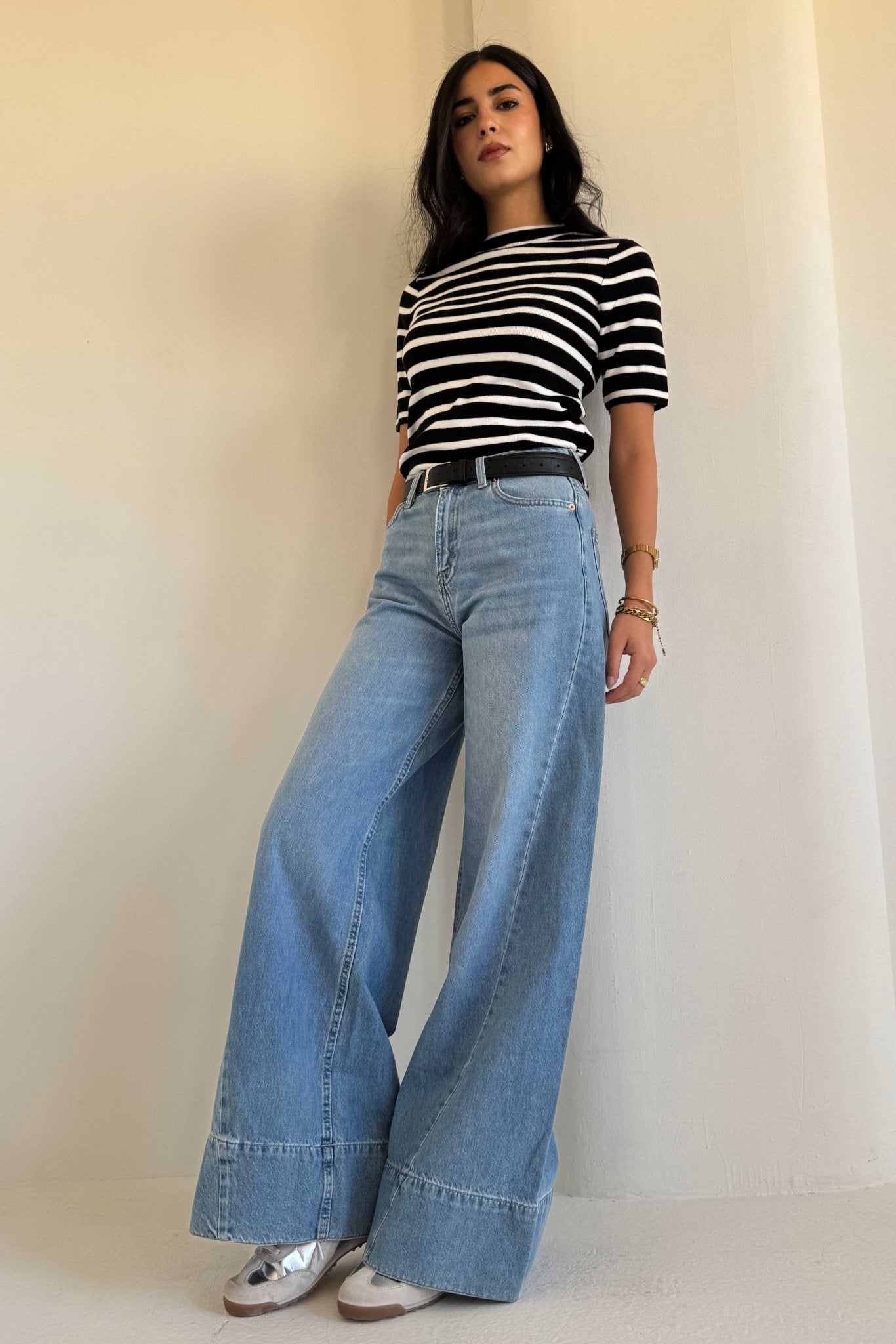 Extreme Wide Leg – High Waist Bright Blue Jeans Extreme Wide Leg CIZARO - Cizaro Jeans