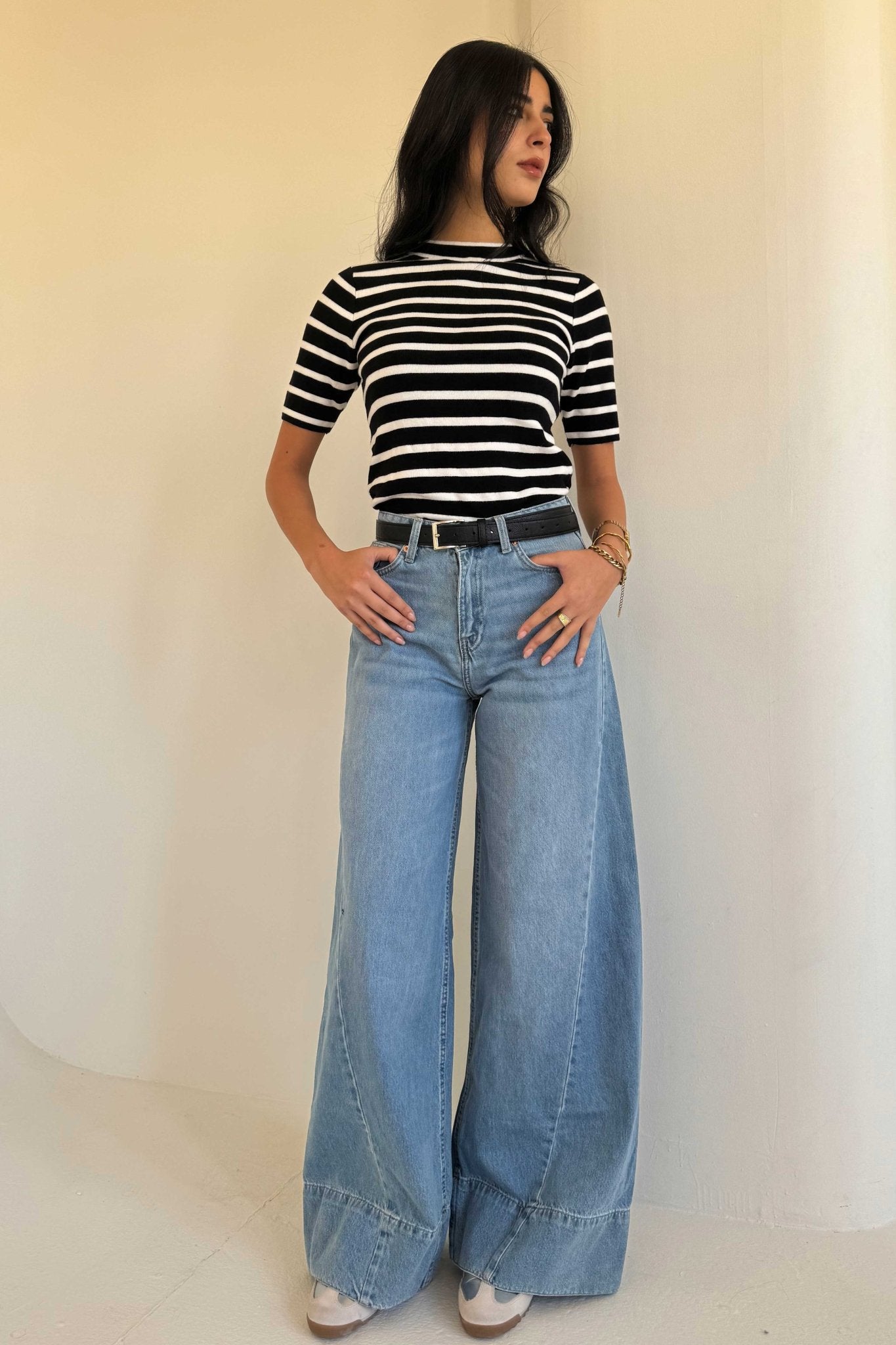 Extreme Wide Leg – High Waist Bright Blue Jeans Extreme Wide Leg CIZARO - Cizaro Jeans
