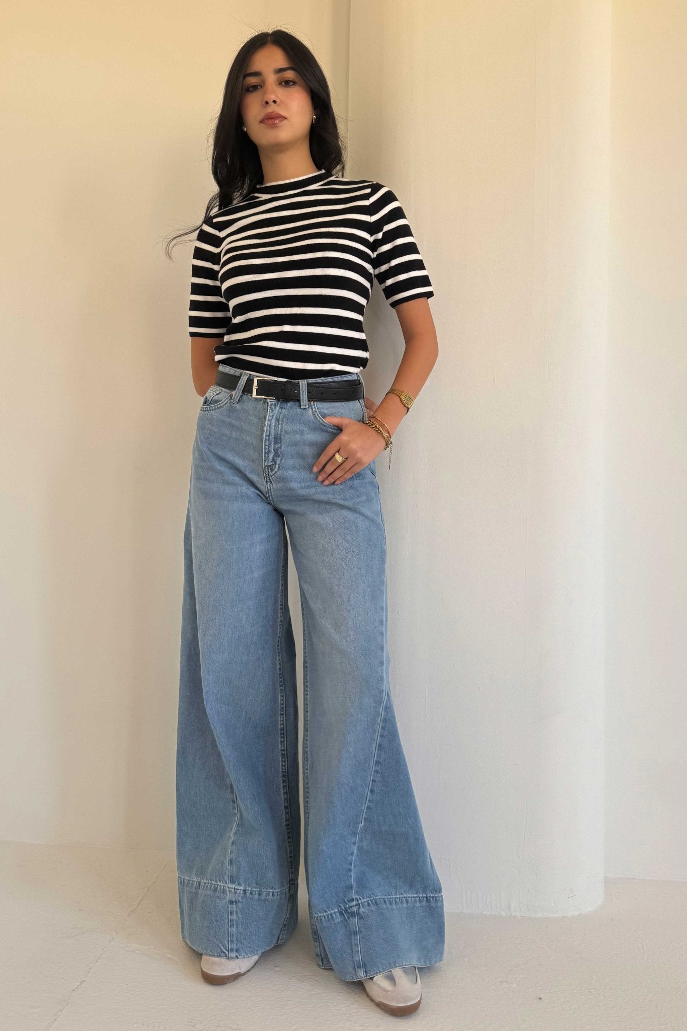 Extreme Wide Leg – High Waist Bright Blue Jeans Extreme Wide Leg CIZARO - Cizaro Jeans