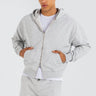 Zip-Up Hoodie – Light Grey