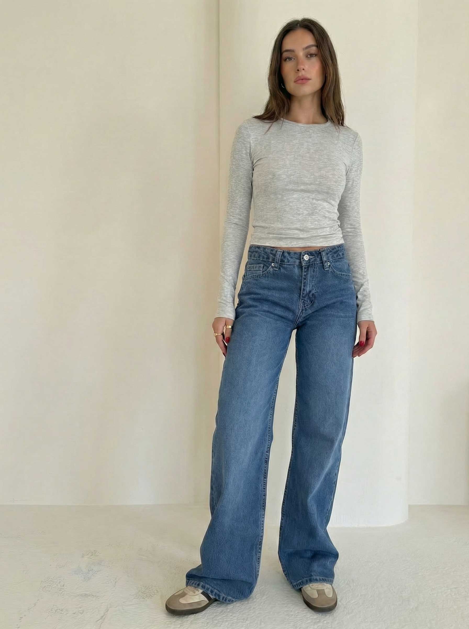 Ultra Comfort Baggy – Mid-Rise Marine Blue Jeans baggy CIZARO - Cizaro Jeans