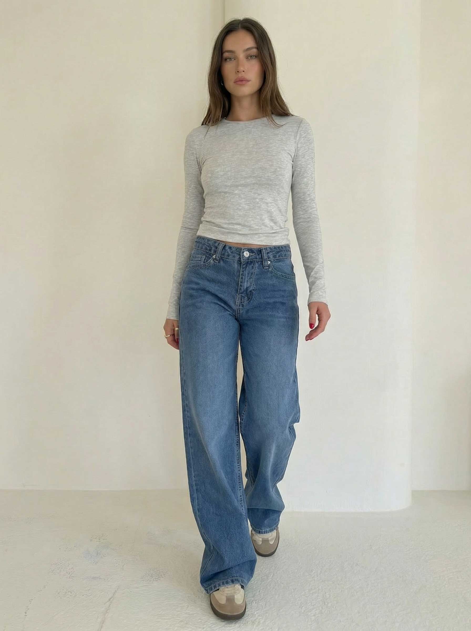 Ultra Comfort Baggy – Mid-Rise Marine Blue Jeans baggy CIZARO - Cizaro Jeans