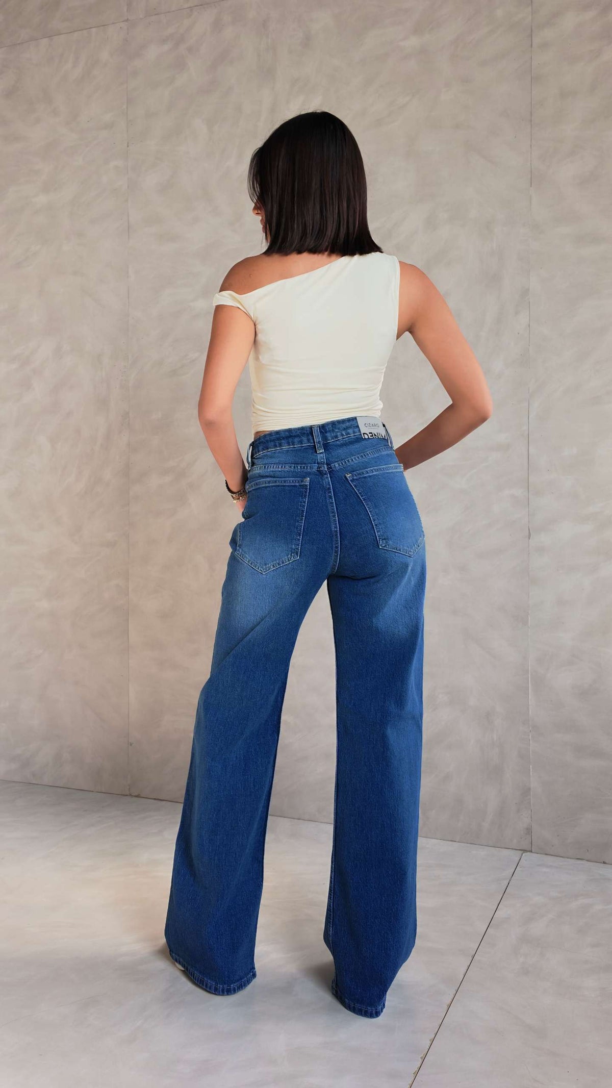 Ultra Comfort Baggy High-Waist Mid Vintage Blue Jeans Baggy CIZARO - Cizaro Jeans