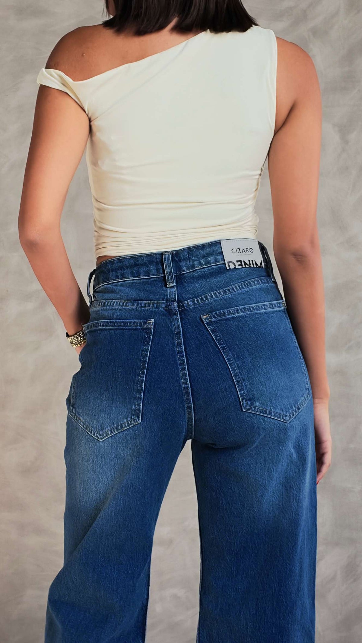 Ultra Comfort Baggy High-Waist Mid Vintage Blue Jeans Baggy CIZARO - Cizaro Jeans