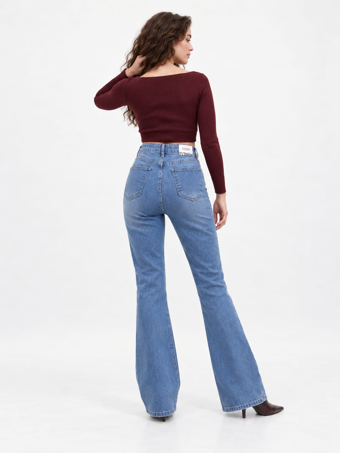 Flare – High-Waist Light Blue Jeans Flare CIZARO - Cizaro Jeans