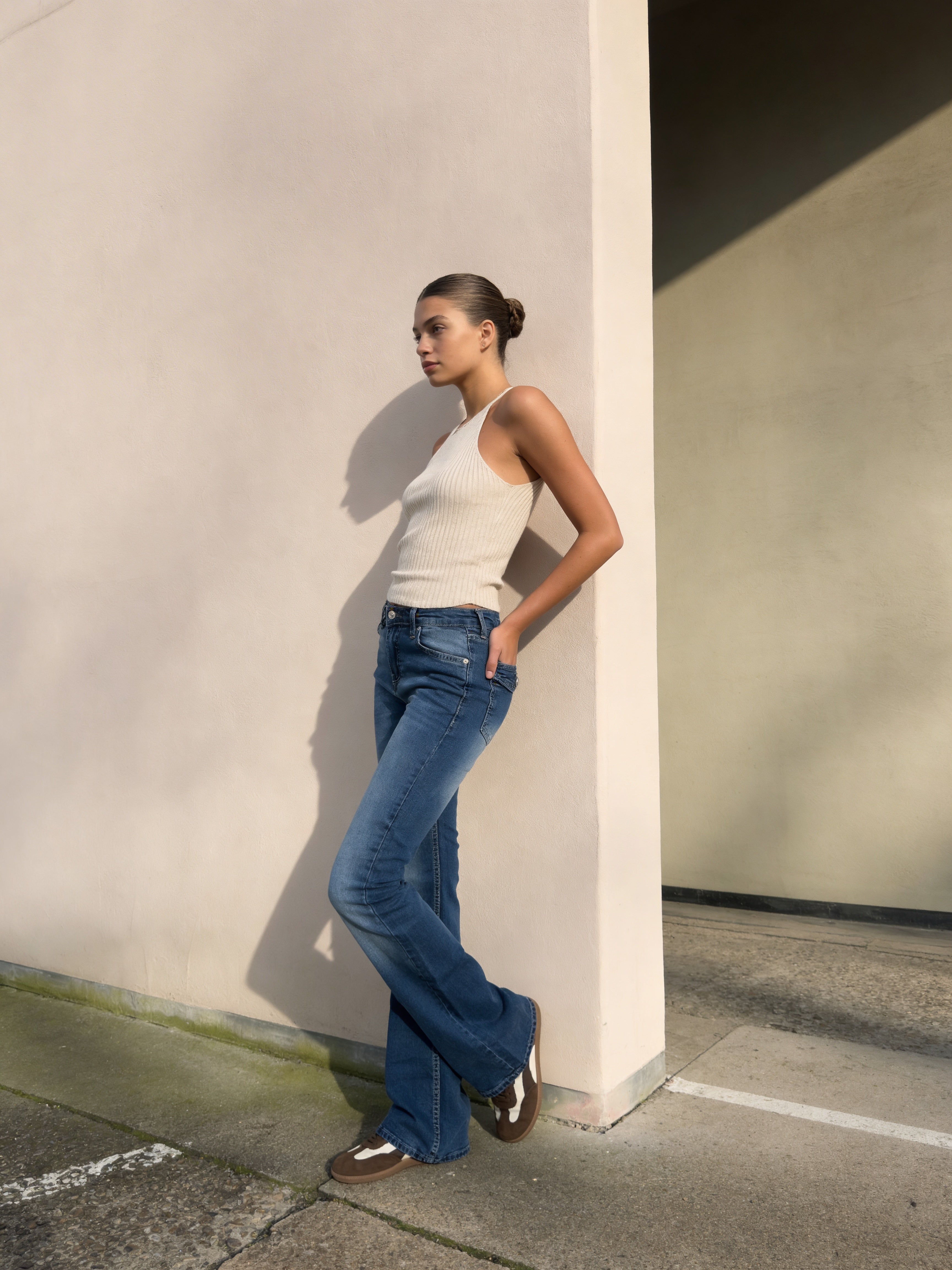 Flare Flap pocket , low waist Marine Blue jeans Flare CIZARO - Cizaro Jeans