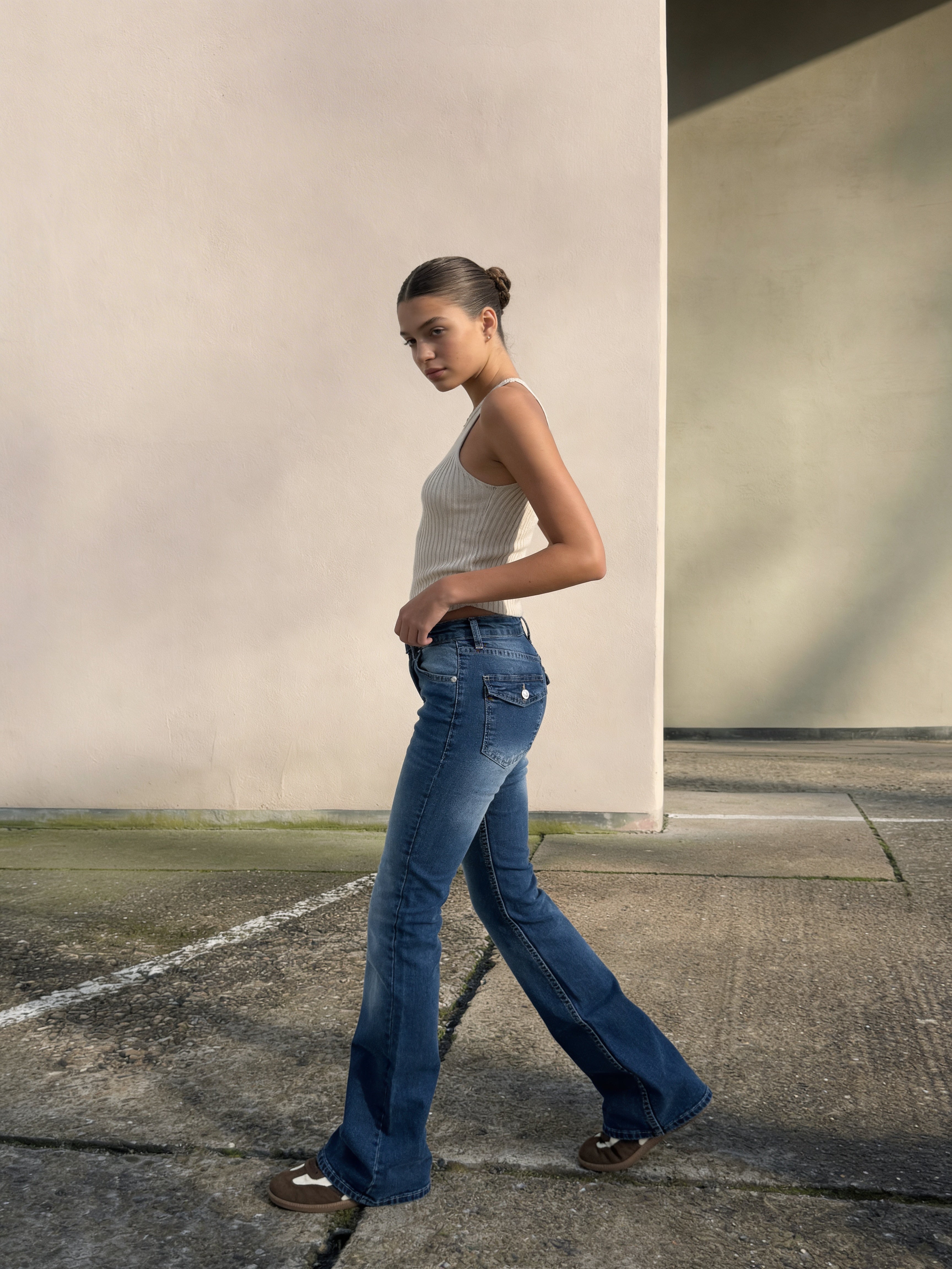 Flare Flap pocket , low waist Marine Blue jeans Flare CIZARO - Cizaro Jeans