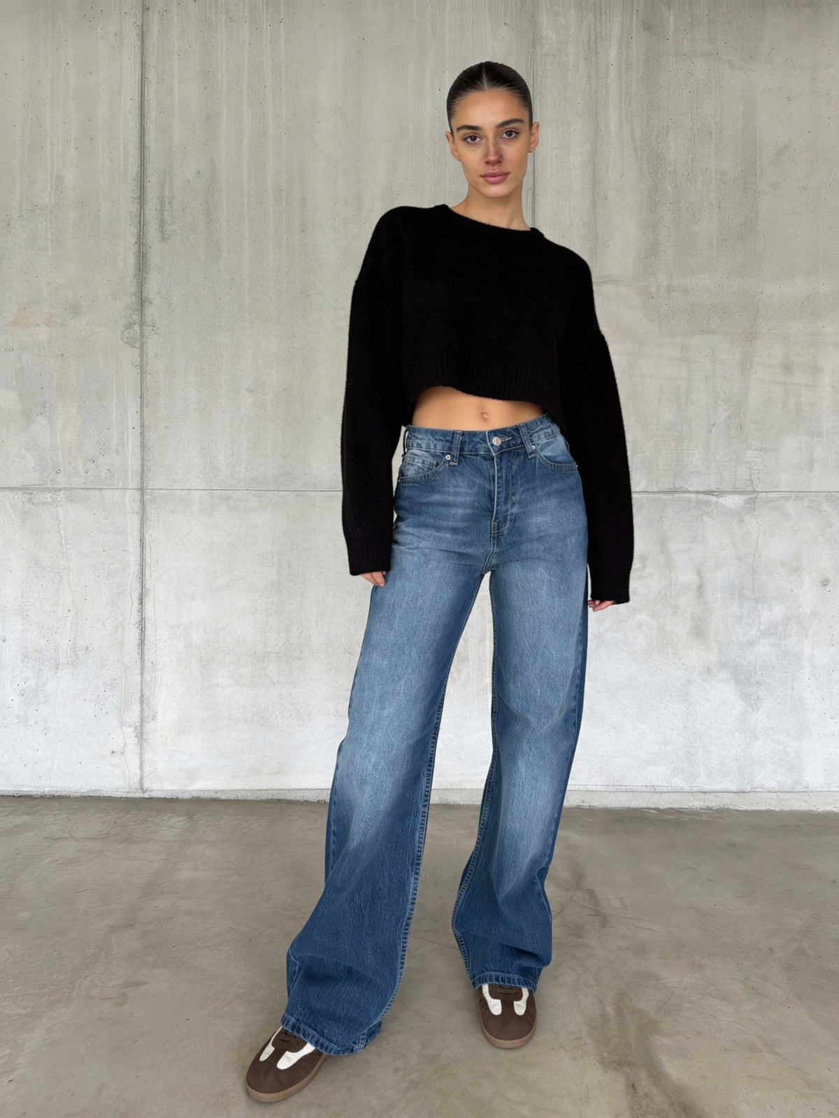 Ultra Comfort Wide Leg High-Waist – Ocean Blue Jeans Wide-Leg CIZARO - Cizaro Jeans