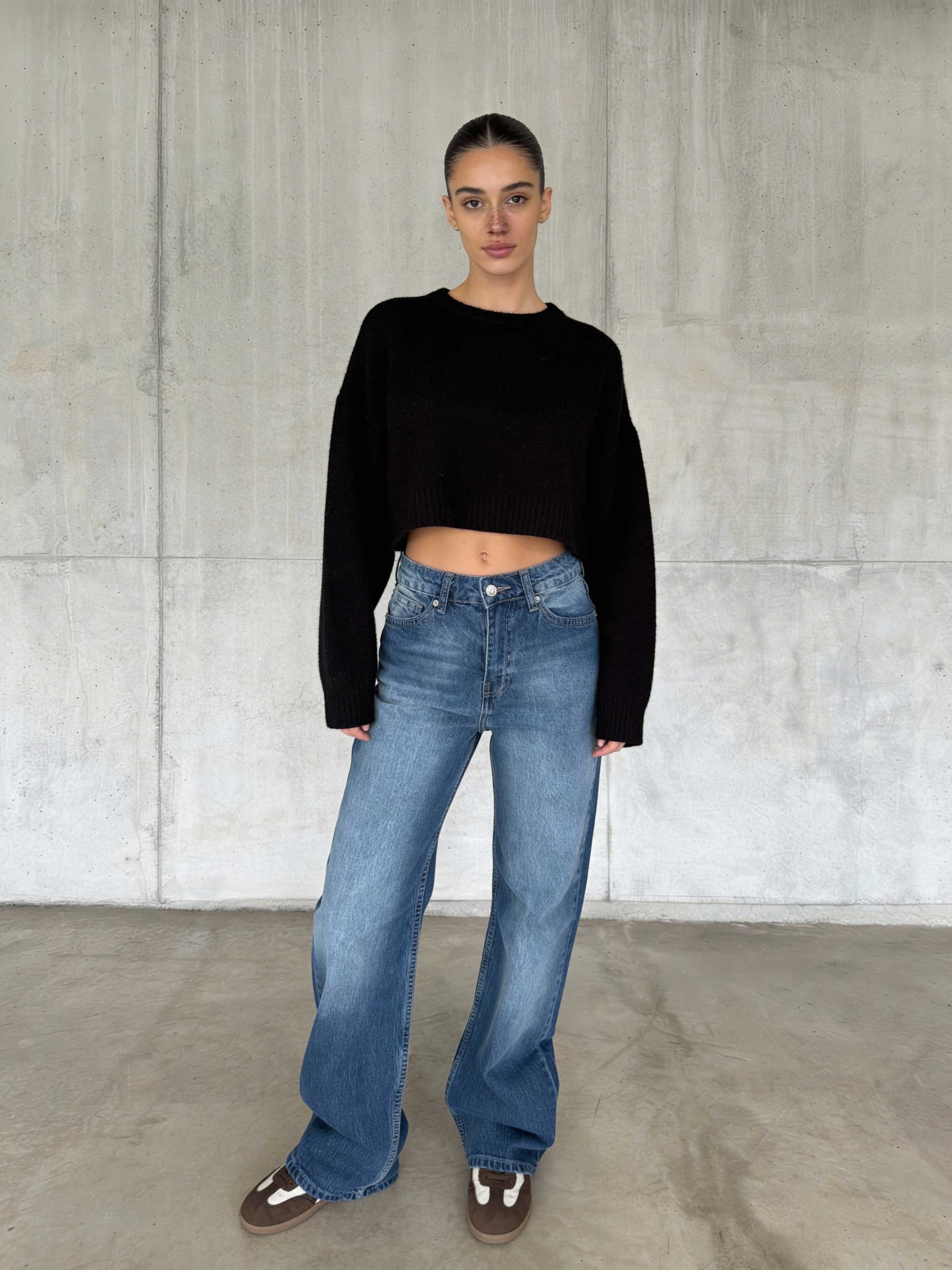 Ultra Comfort Wide Leg High-Waist – Ocean Blue Jeans