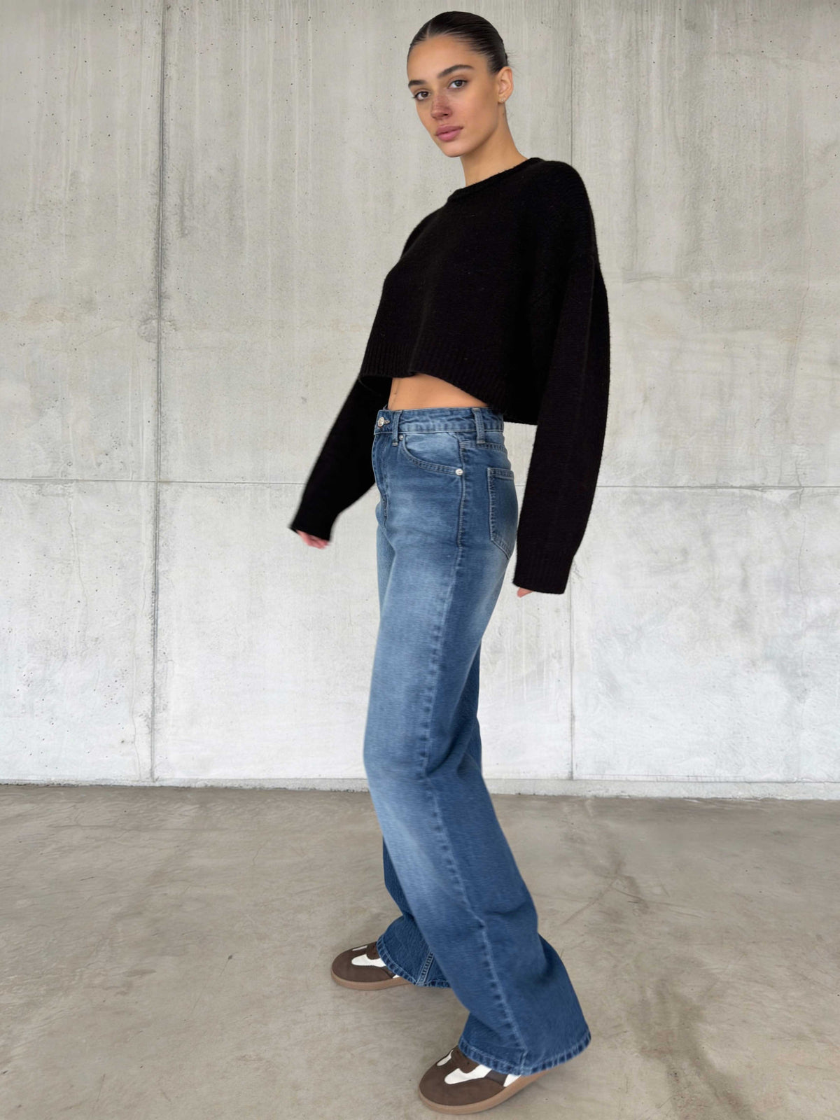 Ultra Comfort Wide Leg High-Waist – Ocean Blue Jeans Wide-Leg CIZARO - Cizaro Jeans