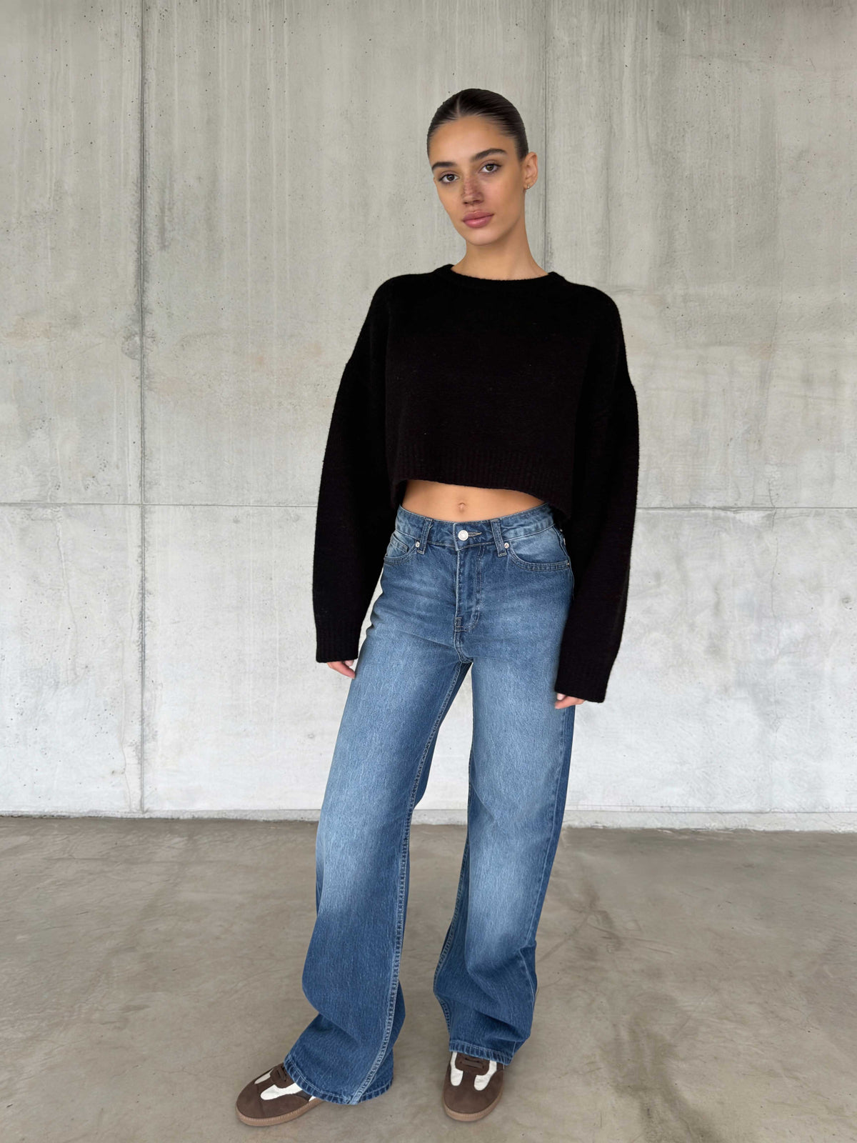 Ultra Comfort Wide Leg High-Waist – Ocean Blue Jeans Wide-Leg CIZARO - Cizaro Jeans