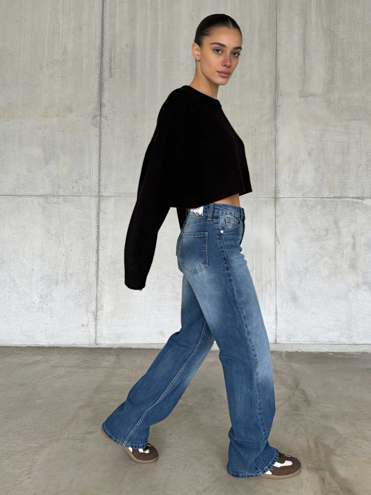 Ultra Comfort Wide Leg High-Waist – Ocean Blue Jeans Wide-Leg CIZARO - Cizaro Jeans