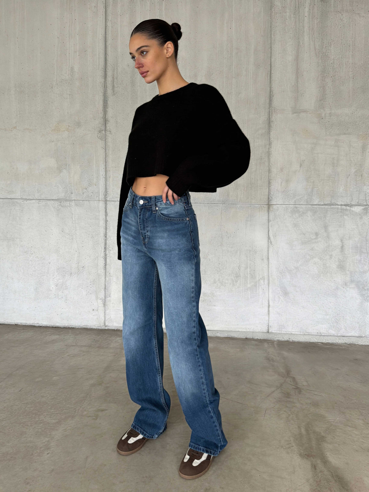 Ultra Comfort Wide Leg High-Waist – Ocean Blue Jeans Wide-Leg CIZARO - Cizaro Jeans