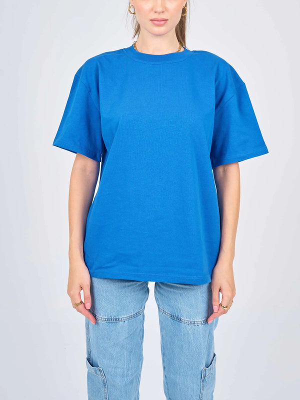 Oversized Blue Cotton T-Shirt.