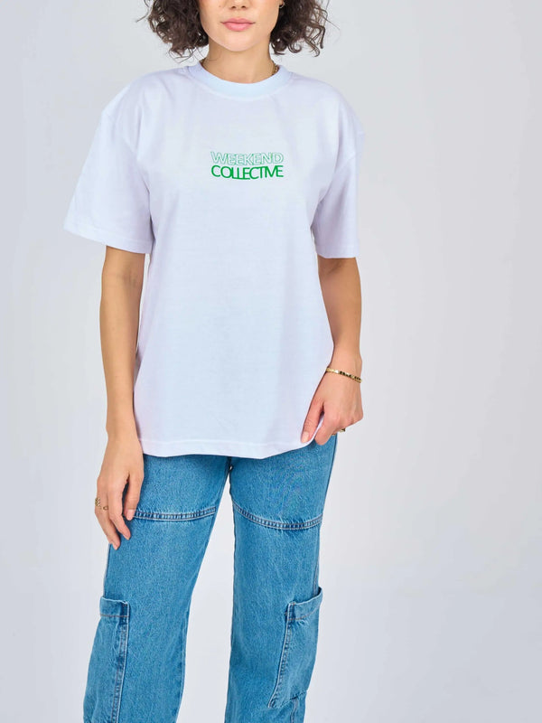 Oversized Printed White Cotton T-Shirt.