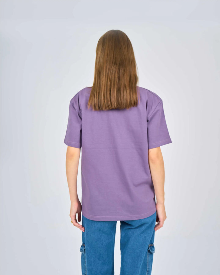 Oversized Purple Cotton T-Shirt.
