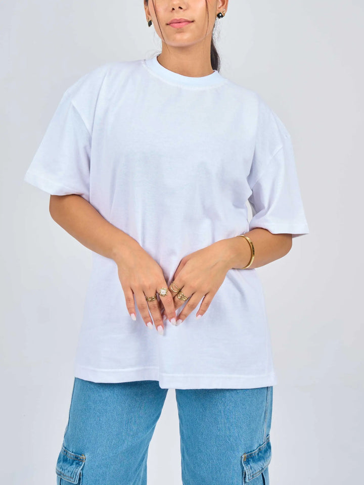 Oversized White Cotton T-Shirt.