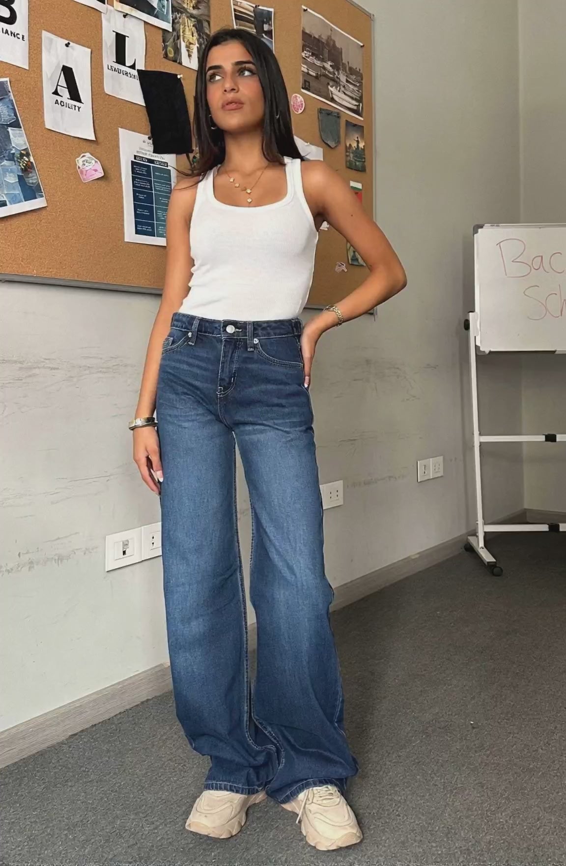 Flex Waist Baggy - Mid-Rise Navy Blue Jeans Baggy CIZARO - Cizaro Jeans