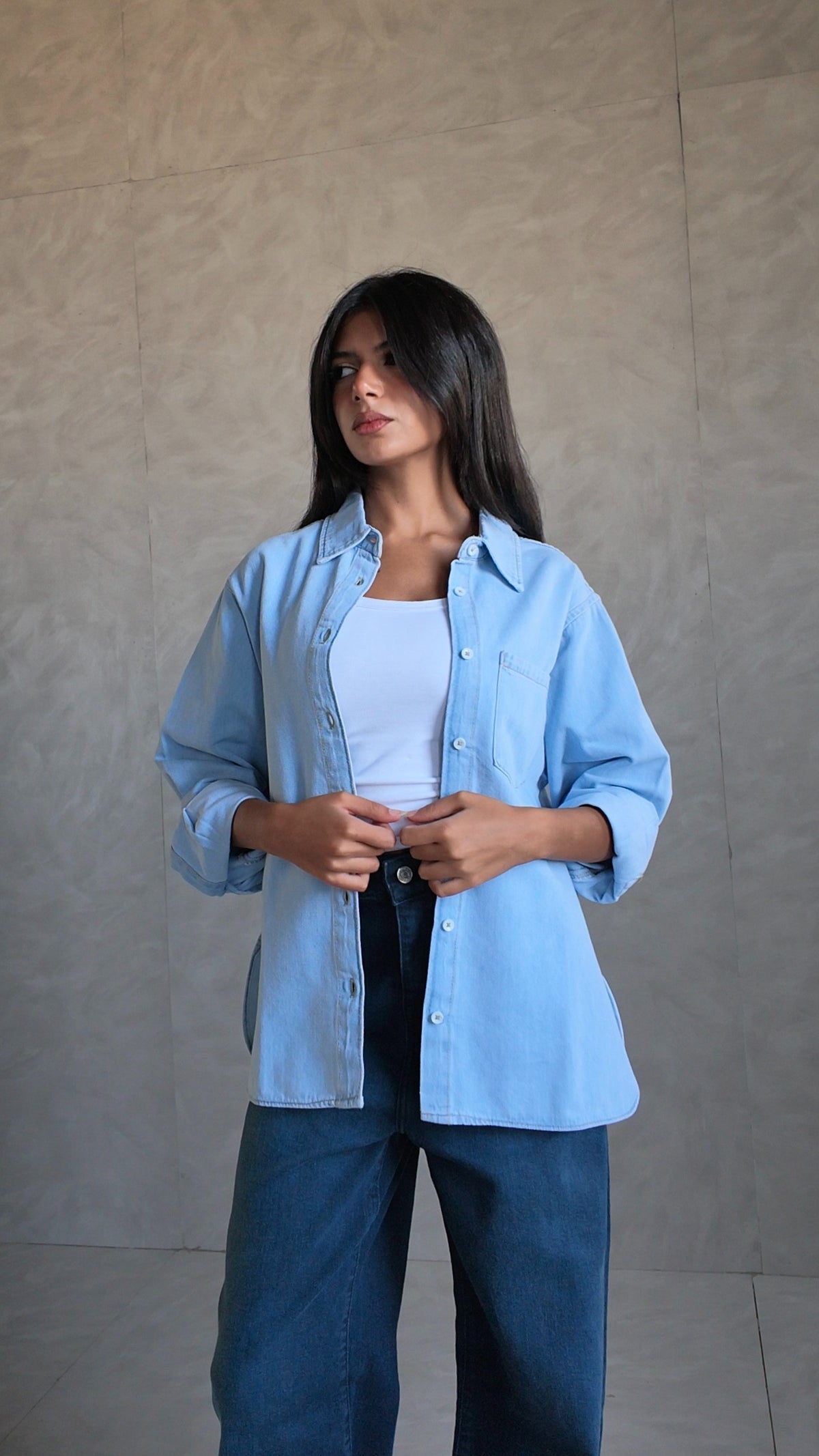 Denim Shirt Light blue jeans Shirt CIZARO - Cizaro Jeans